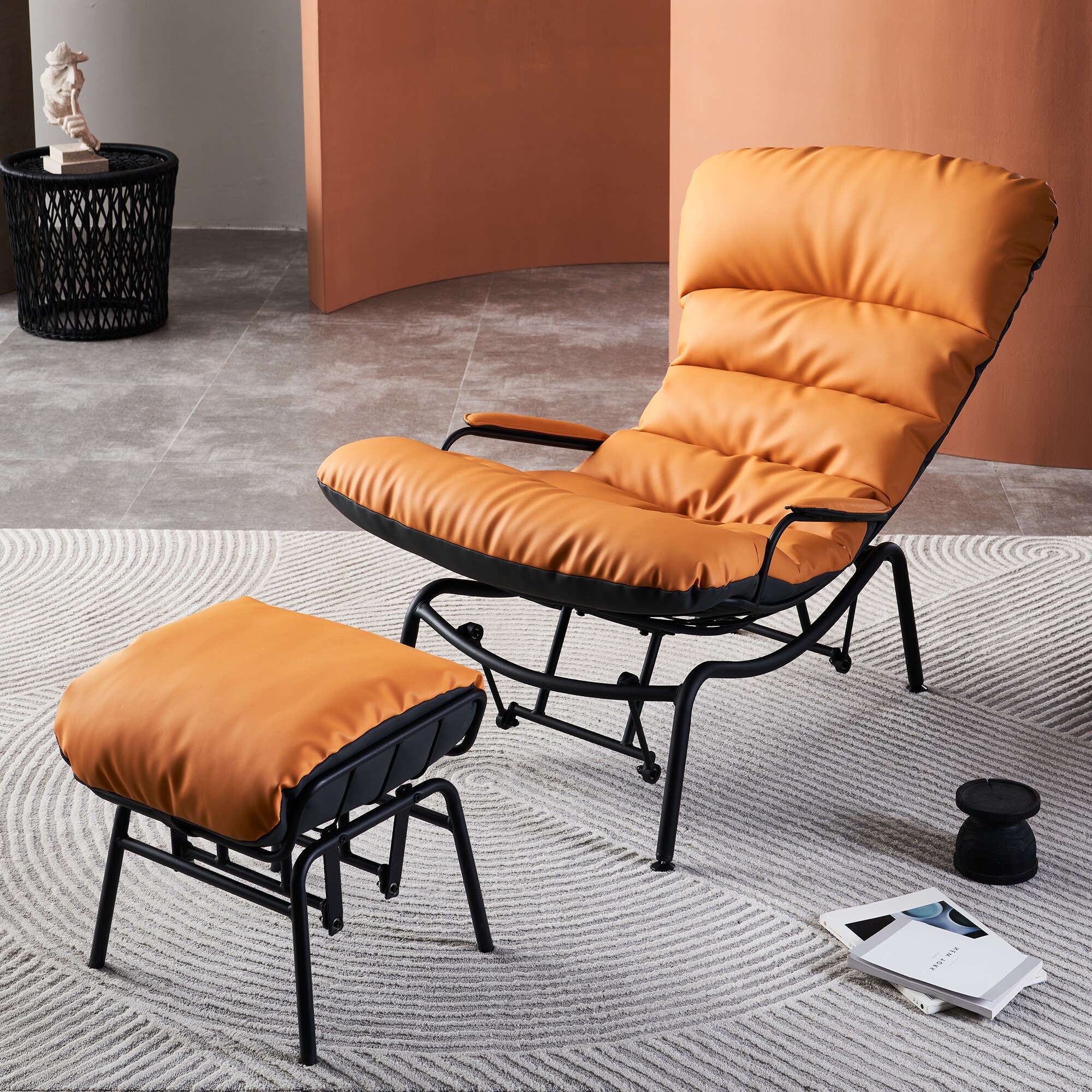 Ovios OYYDL300A Modern Orange Rocking Chair