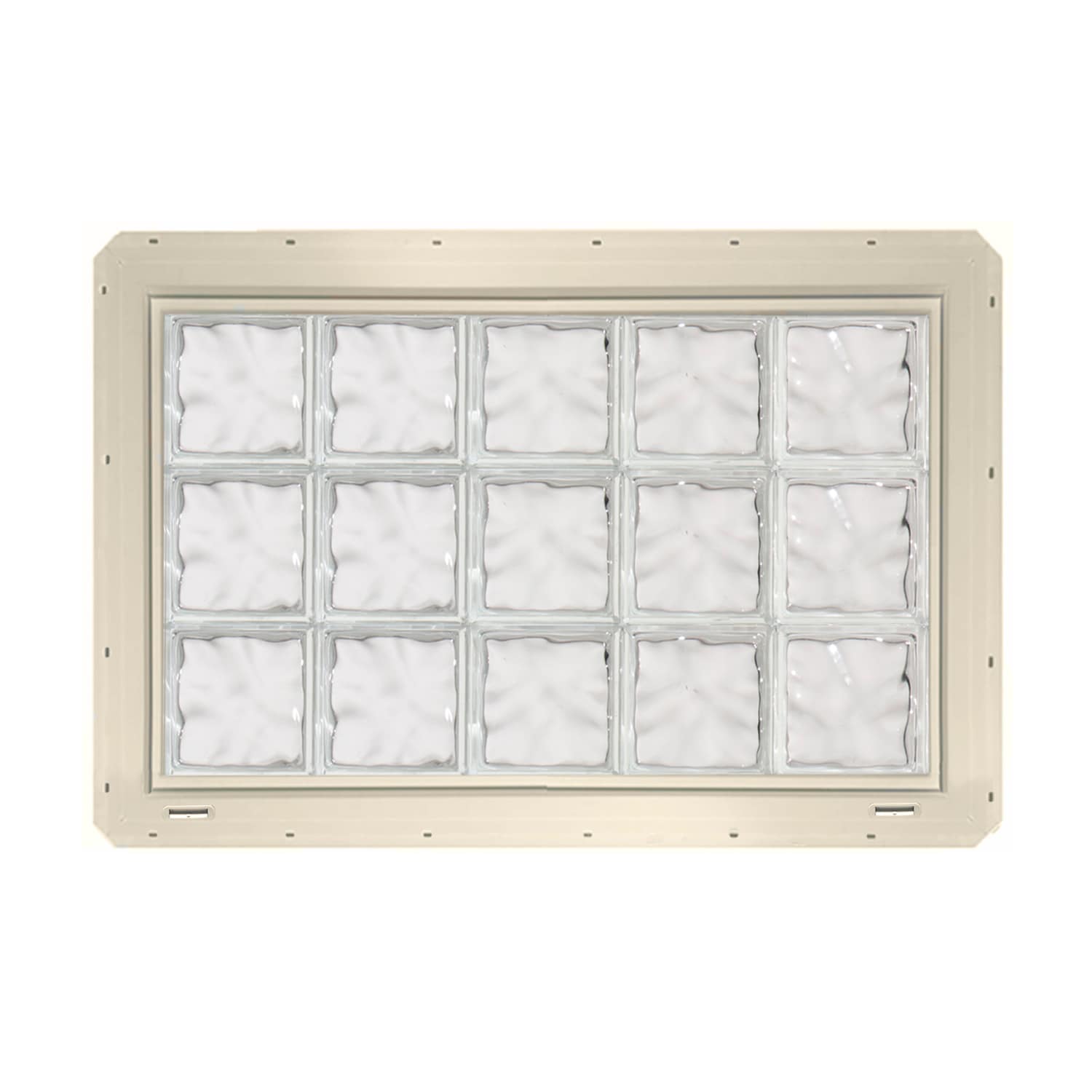 CrystaLok CL4024SDCAL Wavy Glass 39-1/4-in x 24-1/4-in Vinyl New construction Glass Block Window