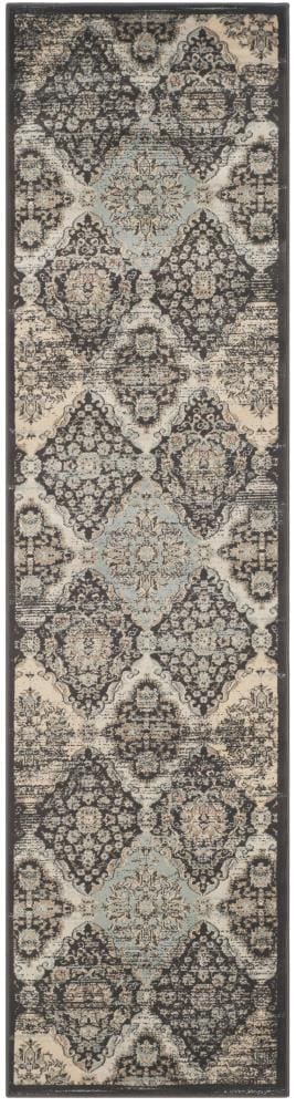Safavieh VTG572B-212 Vintage Atrana 2 x 12 (ft) Loomed Polypropylene Black/Light Blue Rectangular Indoor Distressed/Overdyed Vintage Runner rug