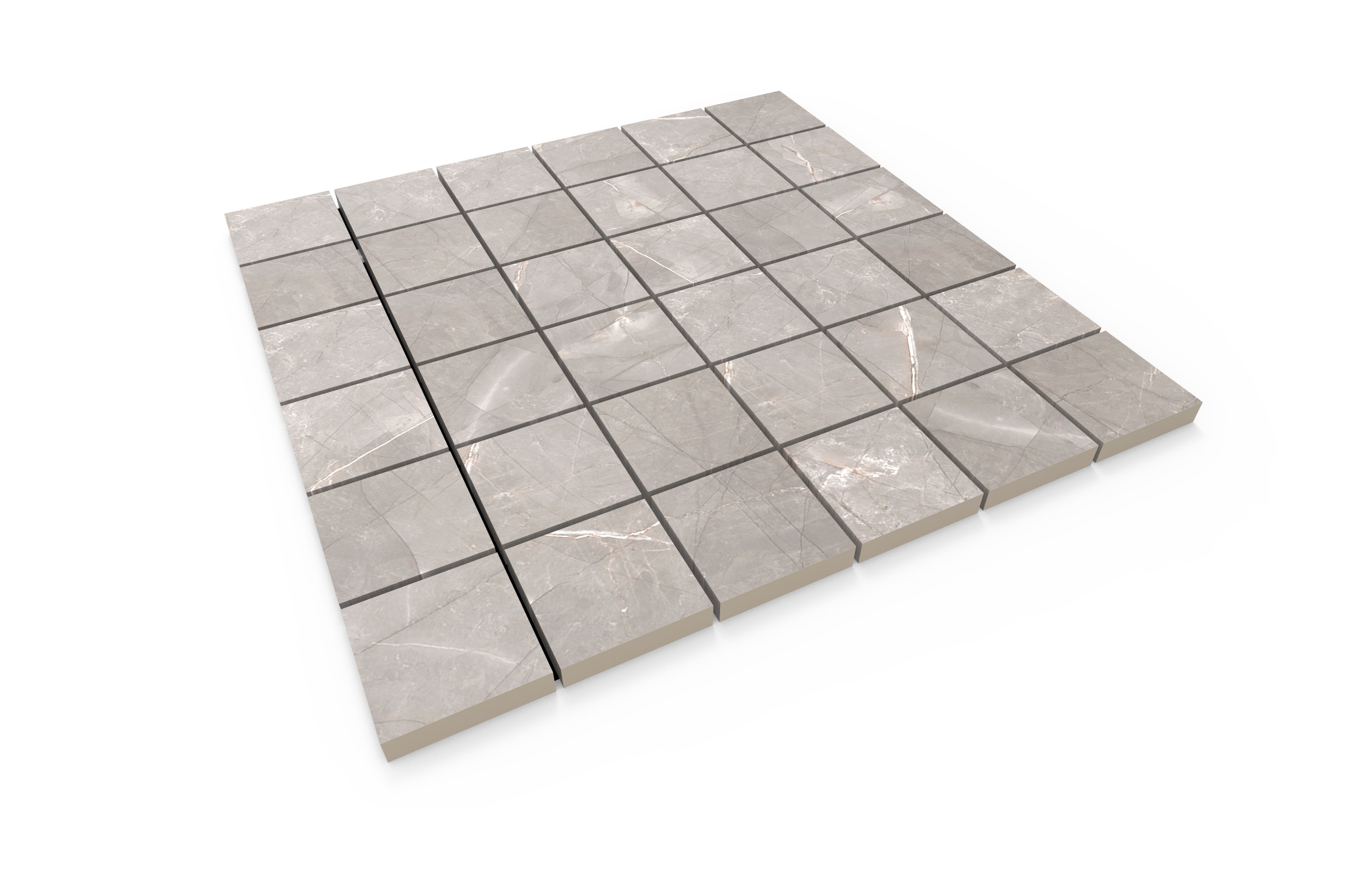 Marble Lux Grey 12-in x 12-in Glazed Porcelain Marble Uniform Squares Marble Look Floor and Wall Tile | - DELLA TORRE G3ML05MO