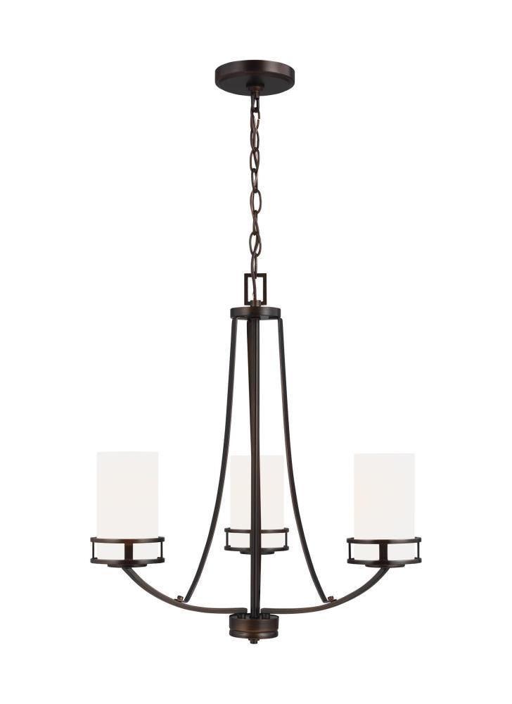 Generation Lighting 3121603EN3-710 Robie 3 -Light Bronze Craftsman For Use in Dining Rooms, Foyers, Kitchens, Chandelier