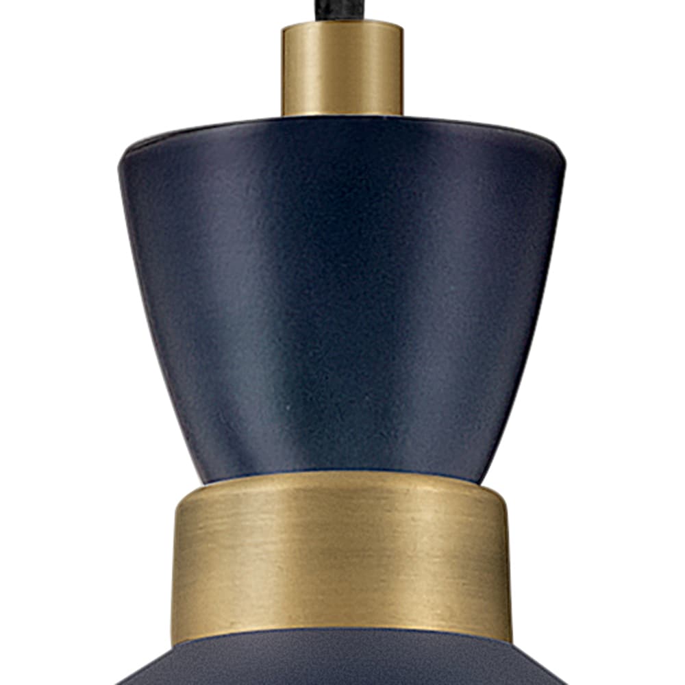 Simon Matte Navy & Heritage Brass 1-Light Pendant