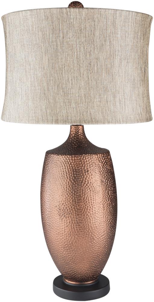 Surya LMP-1078 Cleveland 30-in Copper 3-way Table Lamp with Fabric Shade