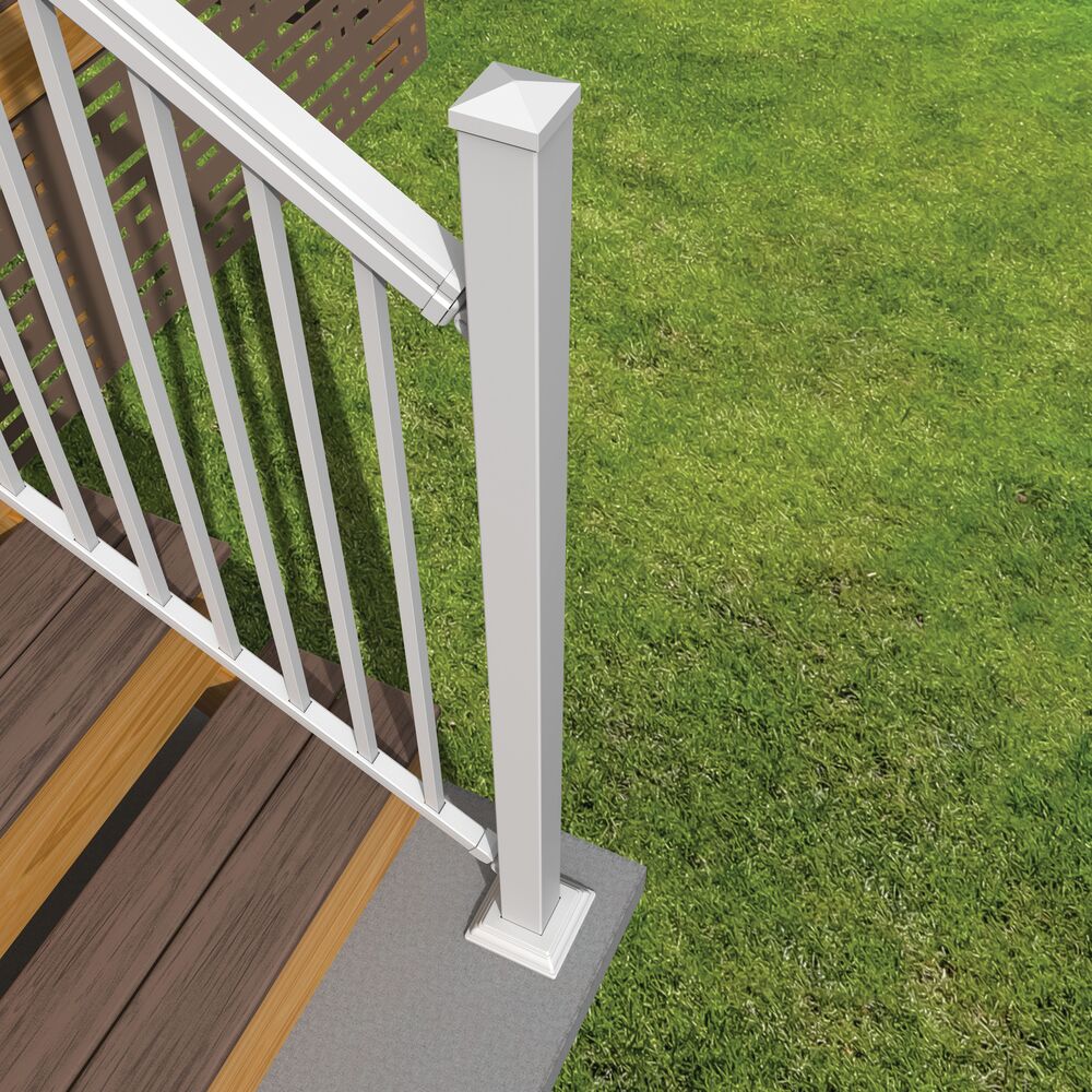 Freedom 5-ft White Aluminum Deck Post at Lowes.com