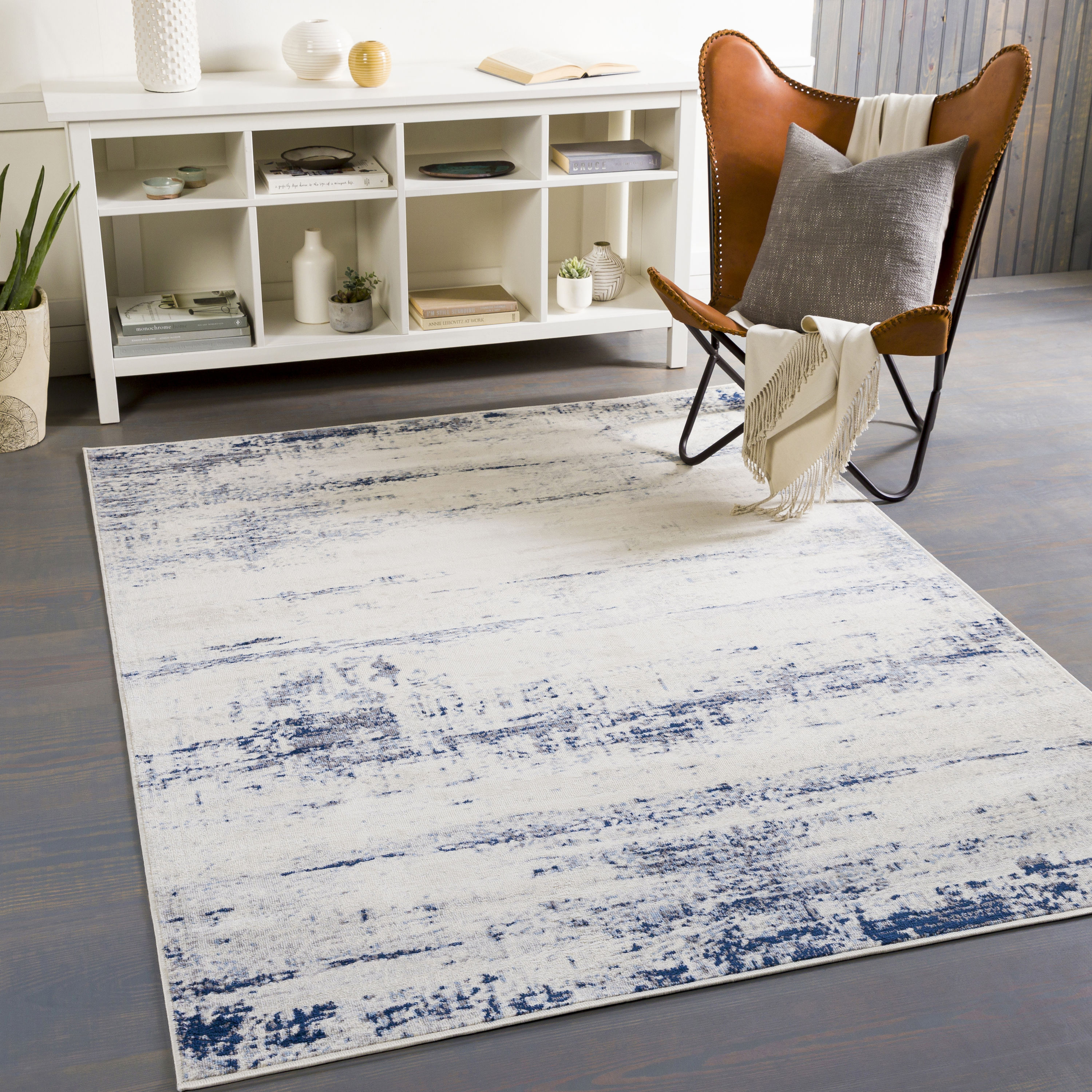 Surya ROM2355-5371 Roma 5 X 7 Navy Indoor Abstract Mid-century Modern Area Rug