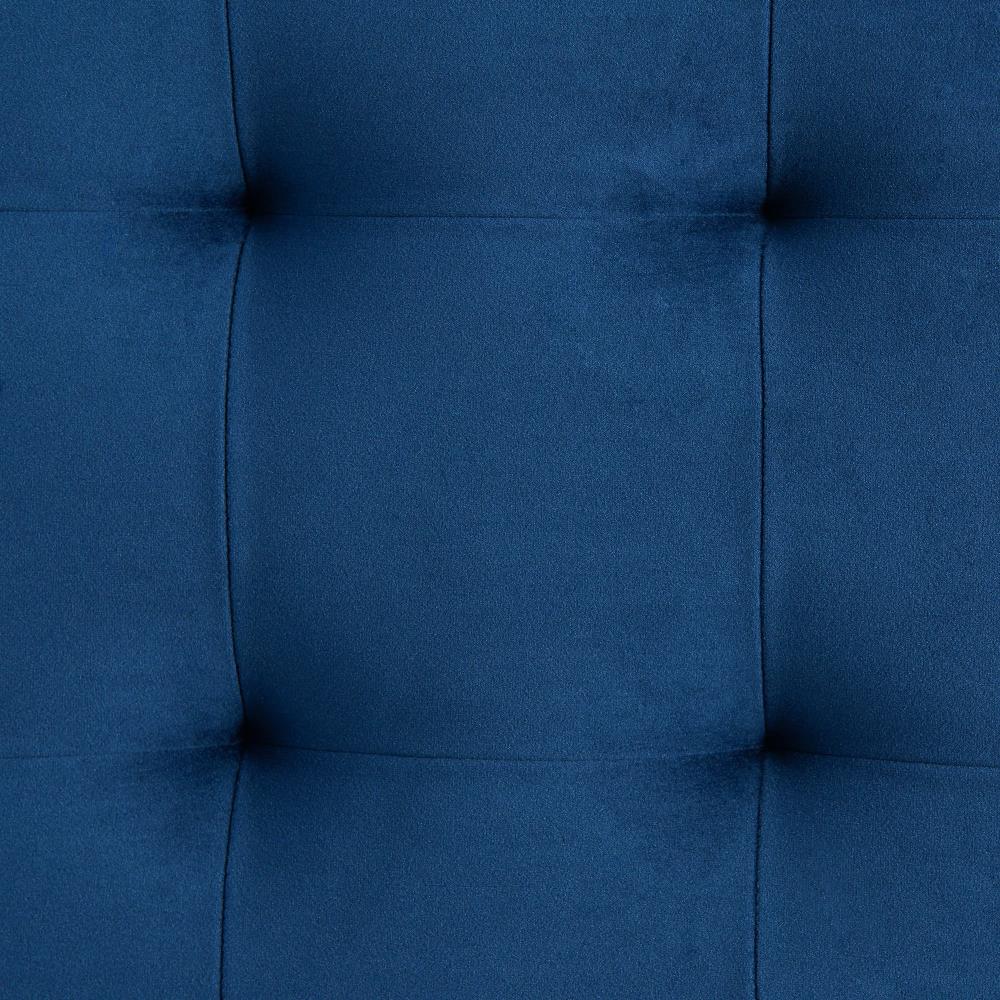 Crosby Blue Velvet 52" Contemporary Tufted Storage Ottoman