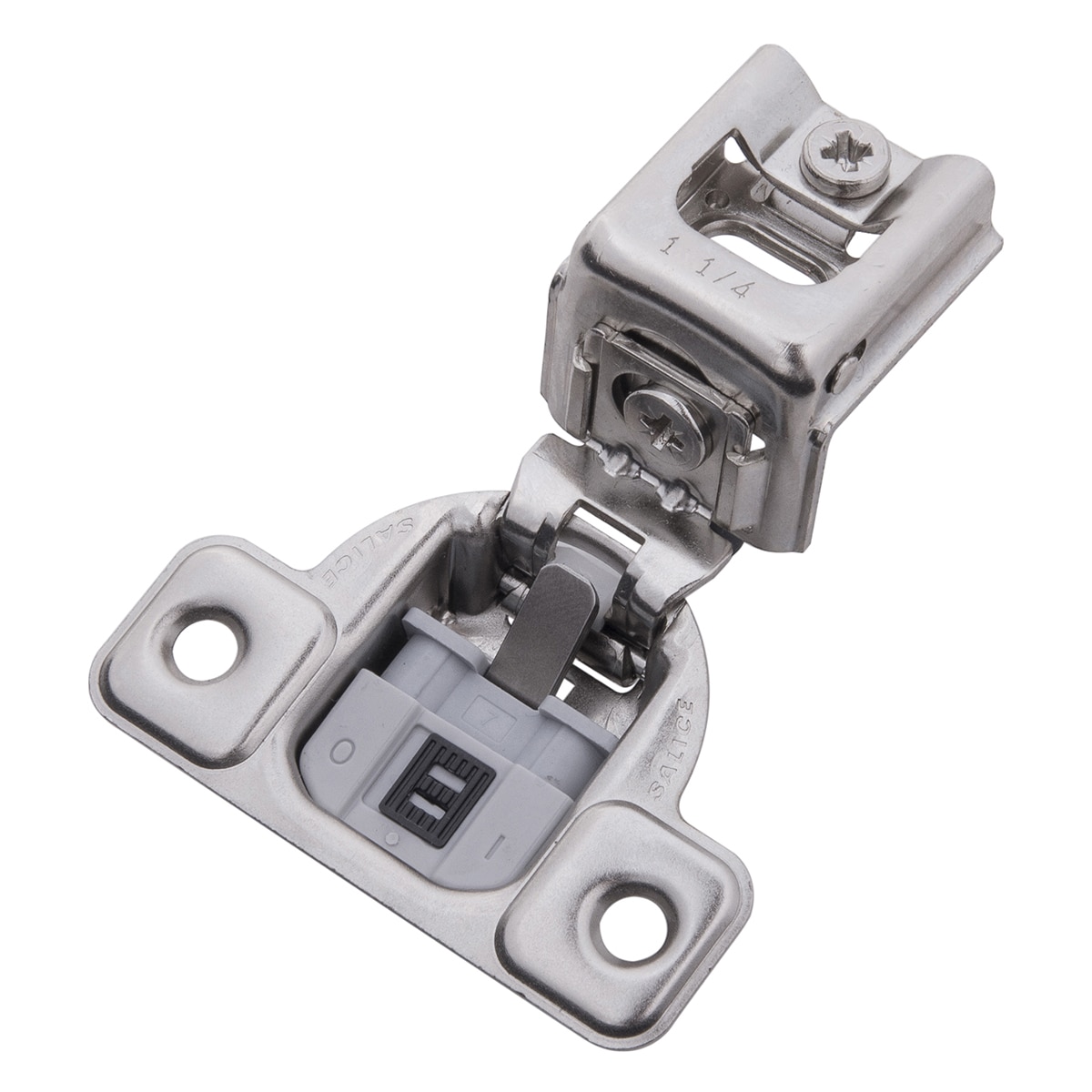 Hickory Hardware HH74718-14-10B 106-Degree 1-1/4-in Overlay Concealed Concealed Soft Close Polished Nickel Cabinet Hinge , 10 Pairs ( 20 -Pieces)