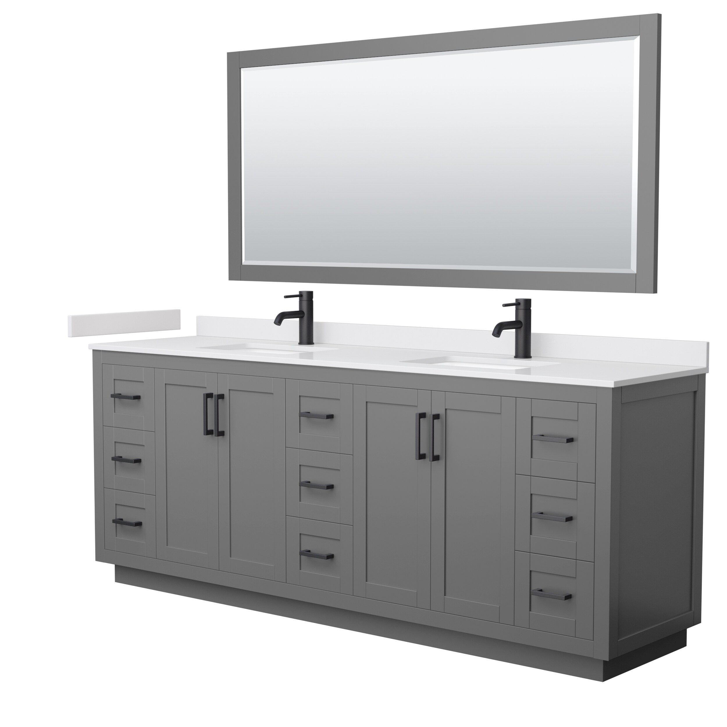 Wyndham Collection WCF292984DGBWCUNSM70 Bath-Vanity-Combo - View #2