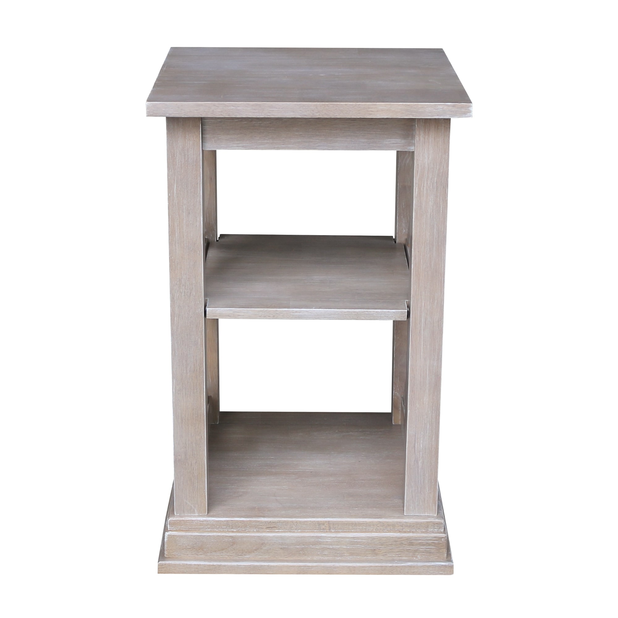 Transitional Solid Wood Square Accent Table in Brown