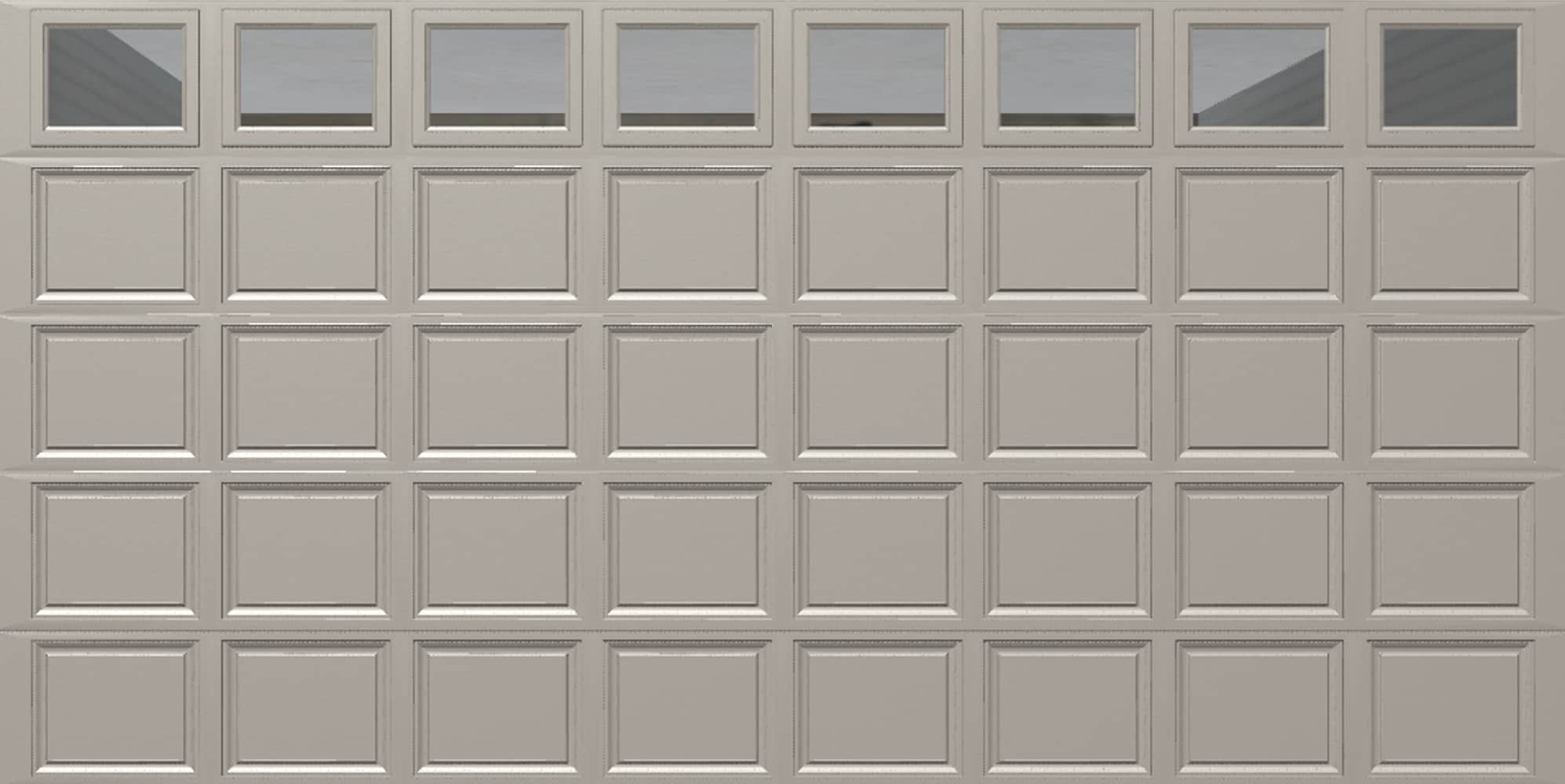 Wayne Dalton WD9605CTC168 Classic Steel Model 9605 16-ft x 8-ft Insulated Taupe Double Garage Door with Windows