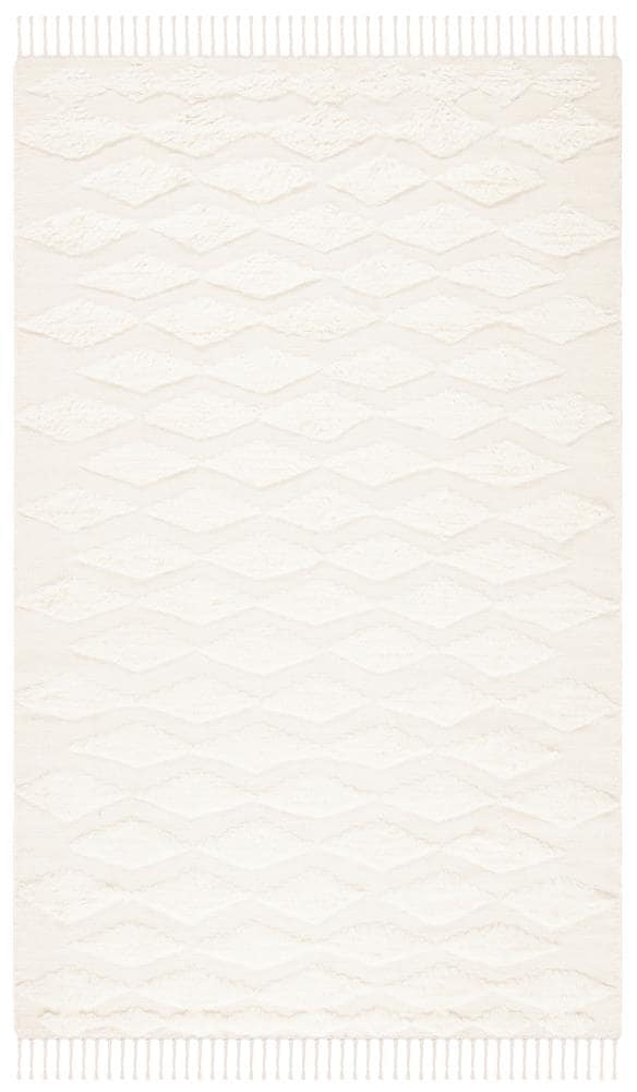 Safavieh CSB558A-5 Casablanca Nassjo 5 x 8 (ft) Wool Ivory Rectangular Indoor Geometric Moroccan Area rug