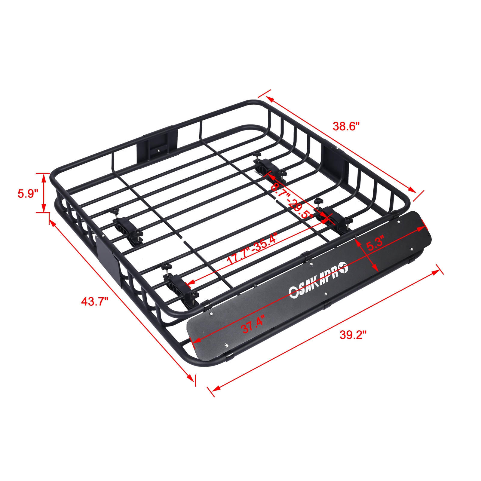 Maocao Hoom 43.7-in L x 39.2-in W x 5.9-in H Steel Roof Cargo Basket in ...