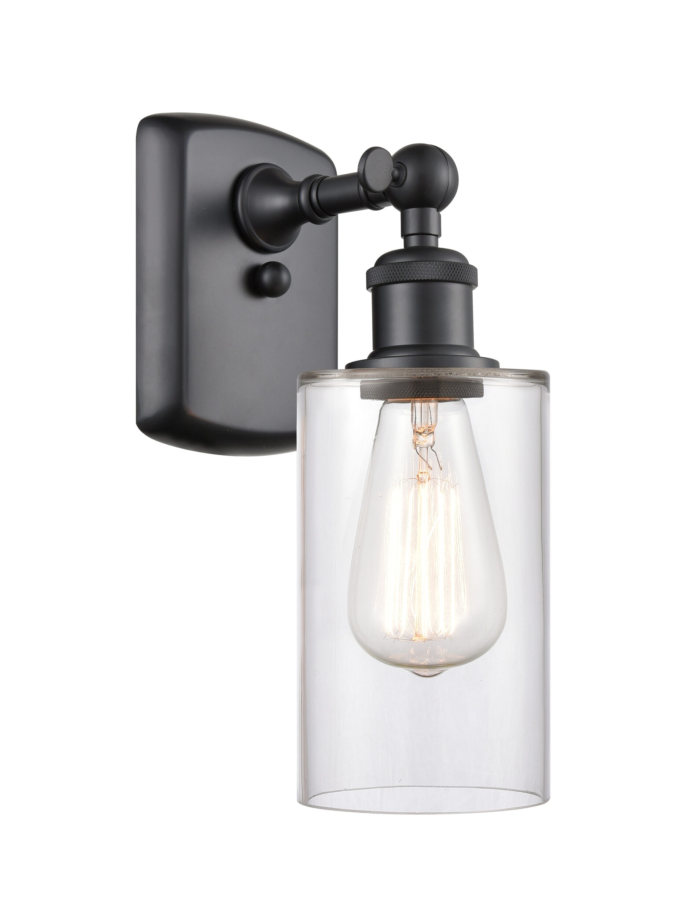 Innovations Lighting 516-1W-BK-G802 Clymer 3.88-in W 1 -Light Matte Black Wall Sconce