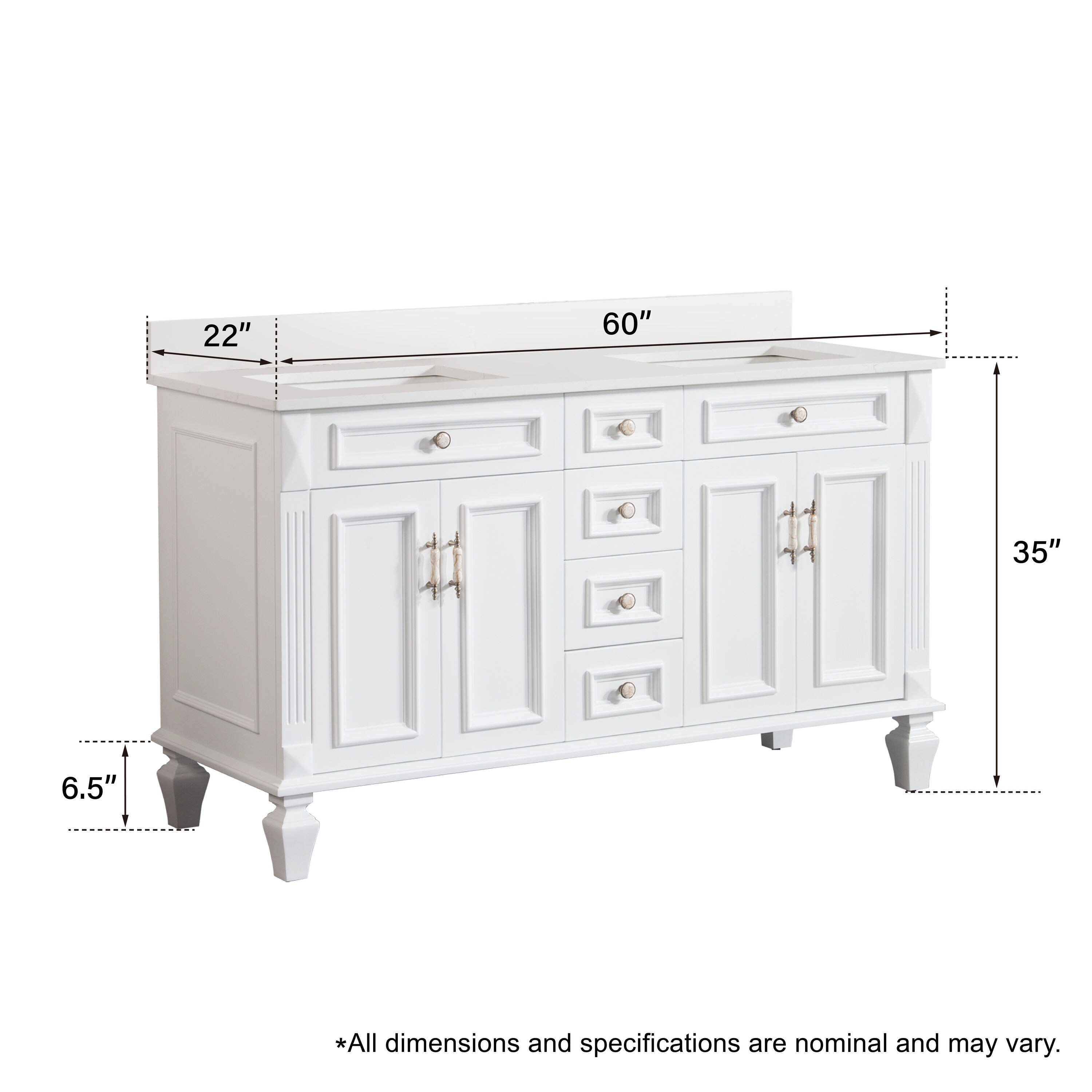 FORCLOVER White Kitchen Cabinet Sideboard Cupboard Storage with Sliding Doors