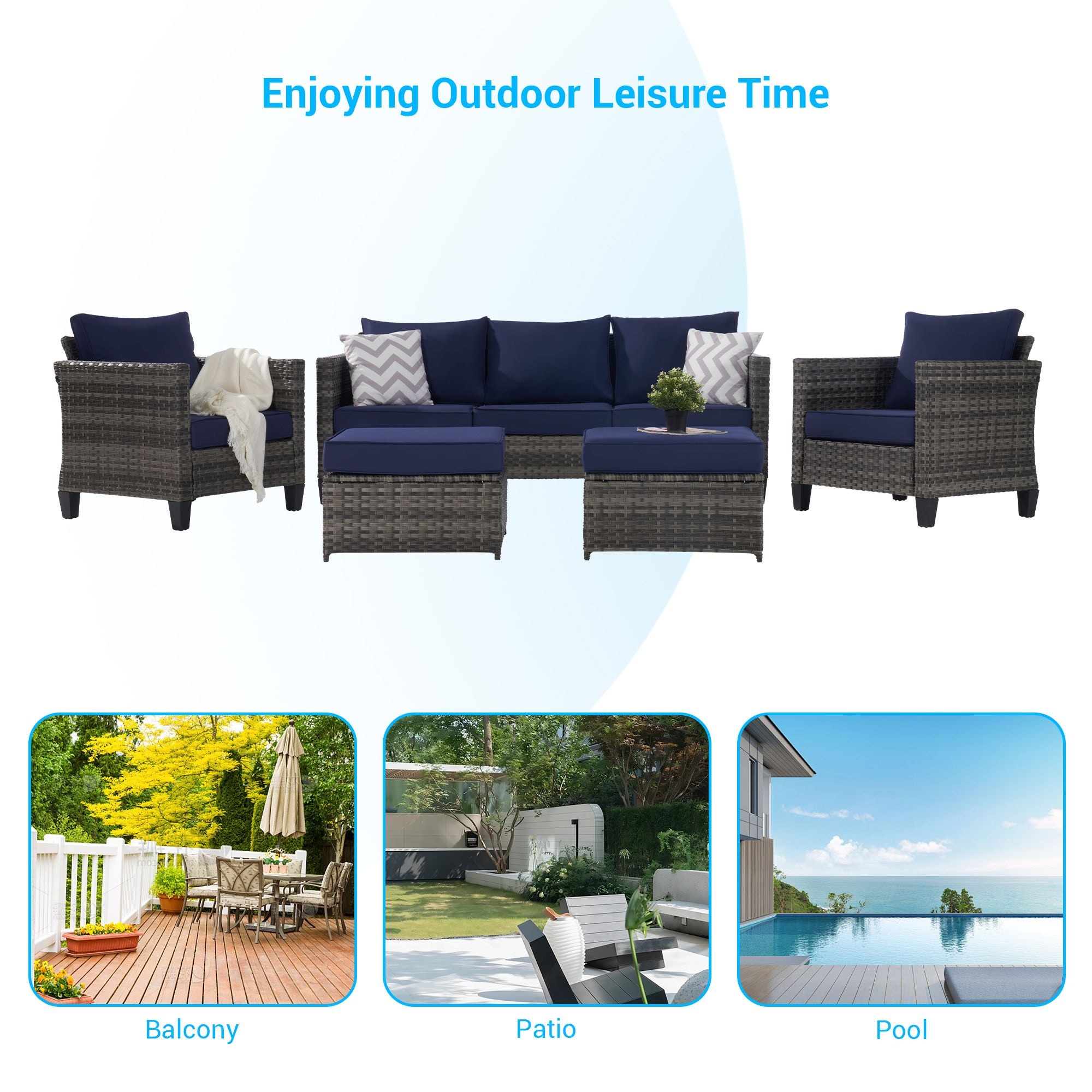 SANSTAR LRS-WS81BU Patio-Conversation-Sets - View #3