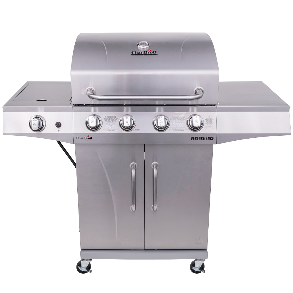 Char-Broil Performance Series Silver 4-Burner Liquid Propane Gas Grill with 1 Side Burner in the Gas Grills department Lowes.com