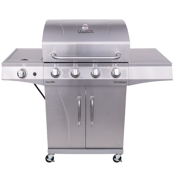 Kaptajn brie Sky ramme Char-Broil Performance Series Silver 4-Burner Liquid Propane Gas Grill with  1 Side Burner in the Gas Grills department at Lowes.com