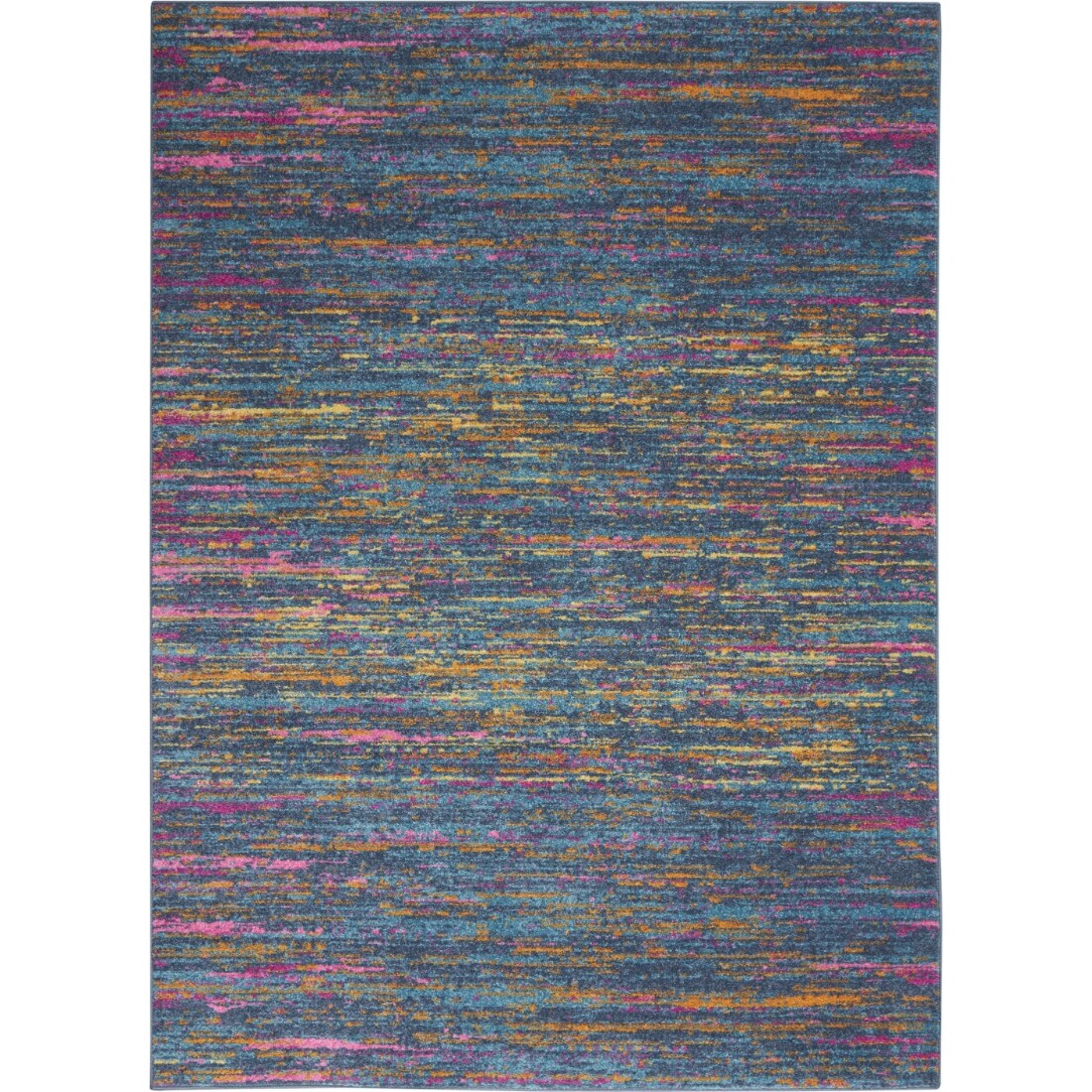 HomeRoots 4000385703 5 x 7 (ft) Loomed Polypropylene Blue Multicolor Rectangular Indoor Abstract Area rug