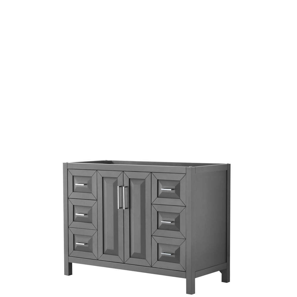 Wyndham Collection WCV252548SKGCXSXXMXX Daria 48-in Dark Gray with Polished Chrome Trim Bathroom Vanity Base Cabinet without Top