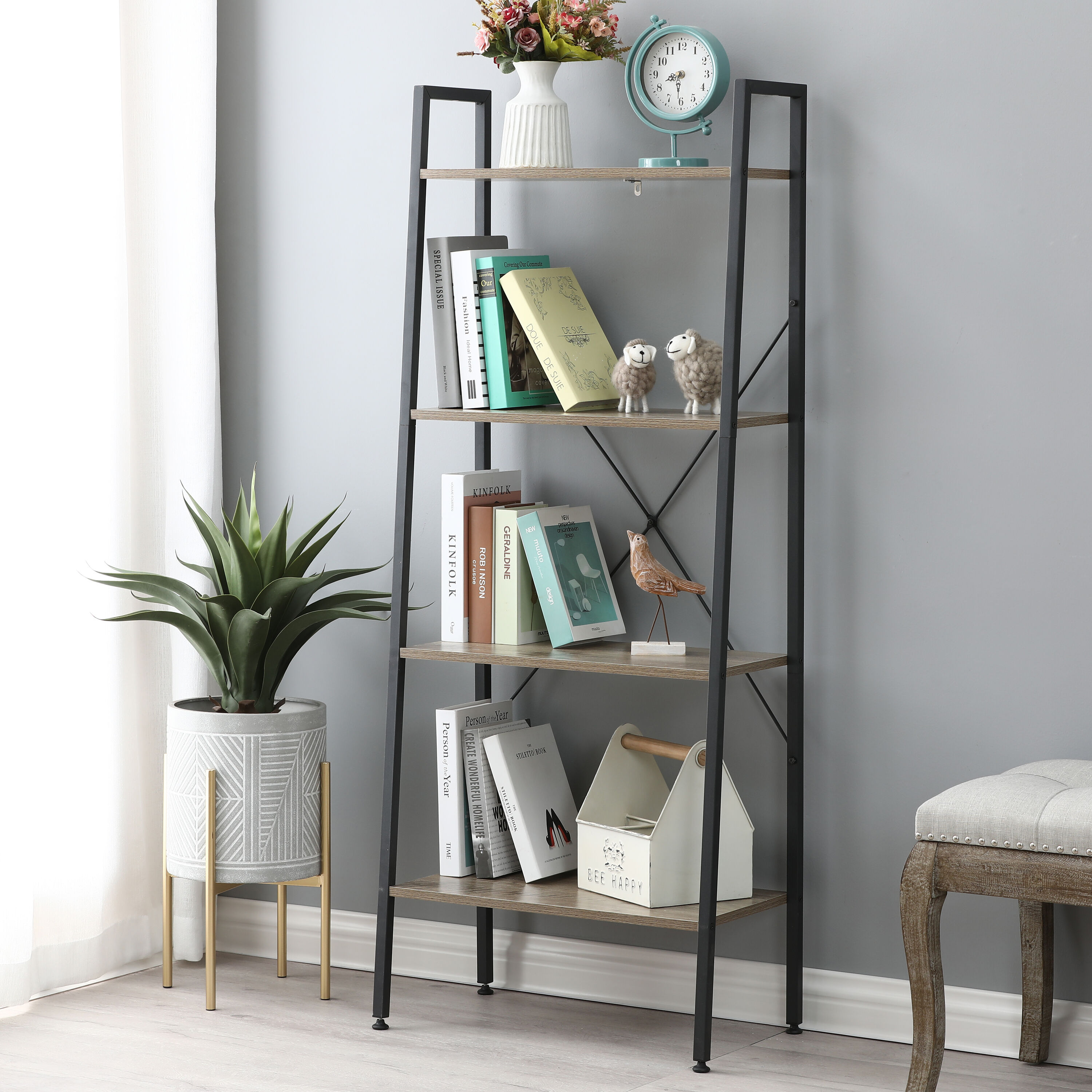 LuxenHome WHIF579 bookcases - View #8