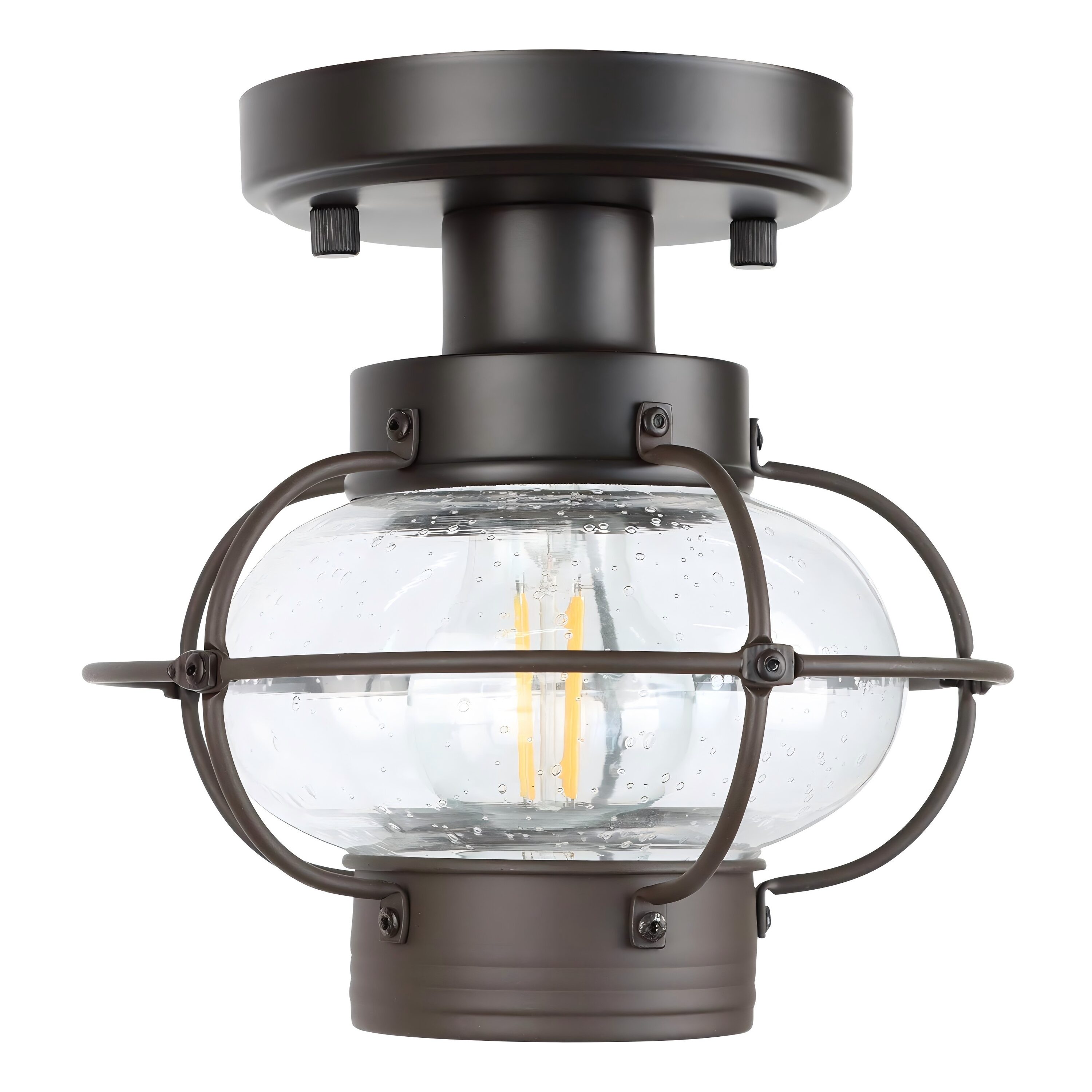 LTMATE LSWL058-ABE JAZAVA 1 -Light 10-in Matte Bronze Semi Flush Mount Light