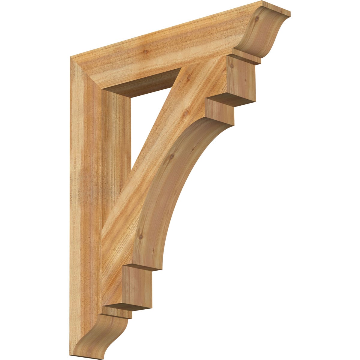Ekena Millwork BKT06X34X42MRC01RWR Merced traditional rough sawn 6-in x 34-in x 42-in Western red cedar Brown Wood Standard bracket