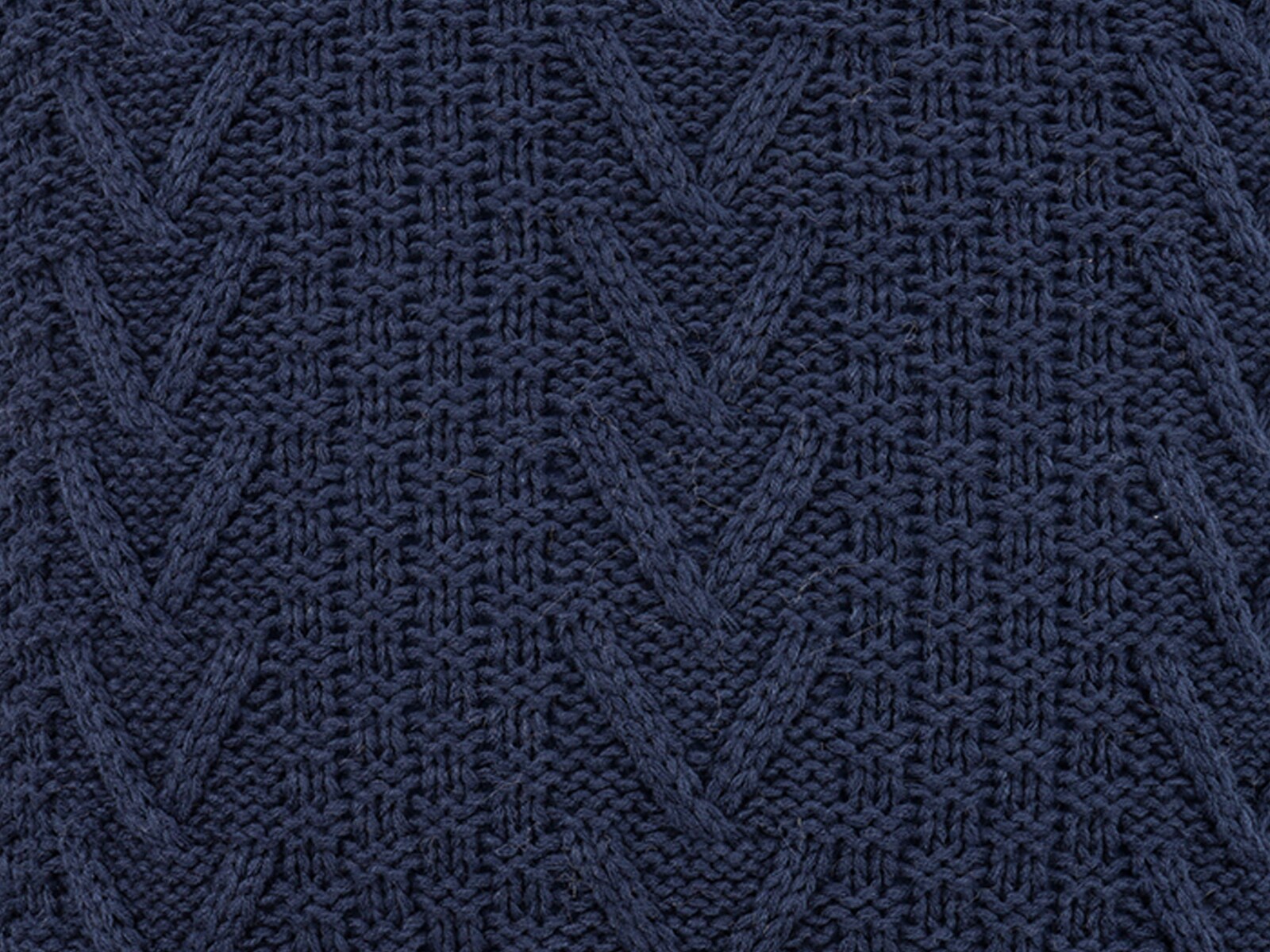 Navy Chunky Sweater Knit Square Throw Pillow 20" x 20"