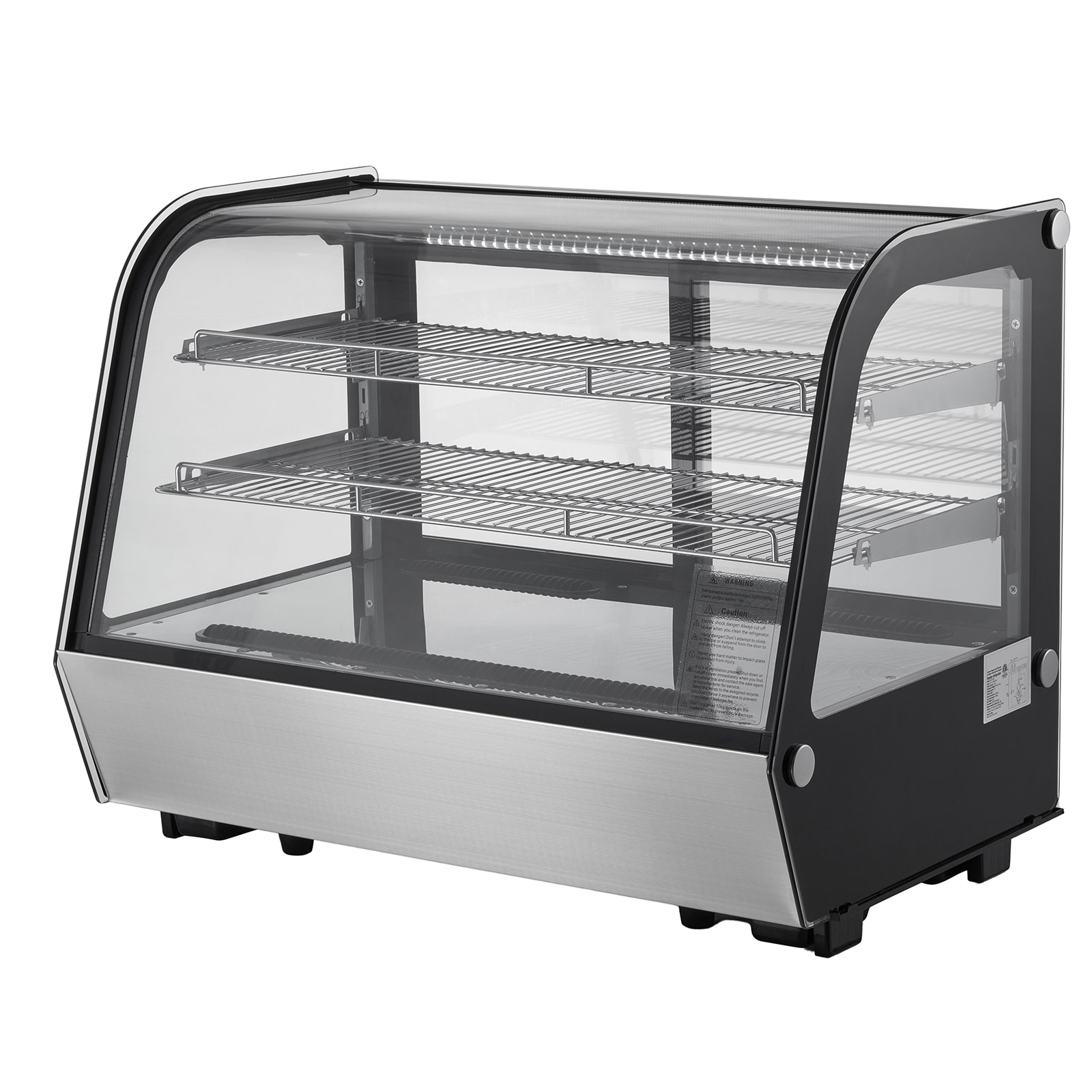 VEVOR SCDGZSJTMHX506329V1 Refrigerated Display Case 5 Cu.Ft./146L Countertop Pastry Display Case 2-Tier Commercial Display Refrigerator with LED Lighting TURBO Cooling Frost-Free Air-Cooling for Bakery