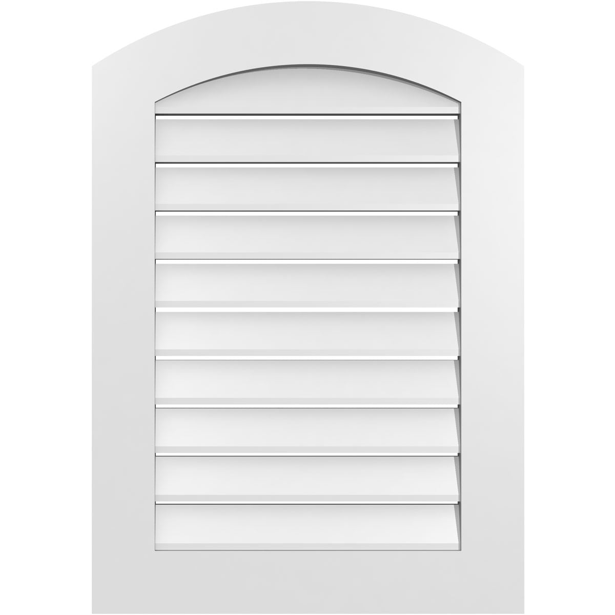 Ekena Millwork GVPAR24X3401SF 24-Inches x 34-Inches Off-white Round top PVC Gable Louver Vent