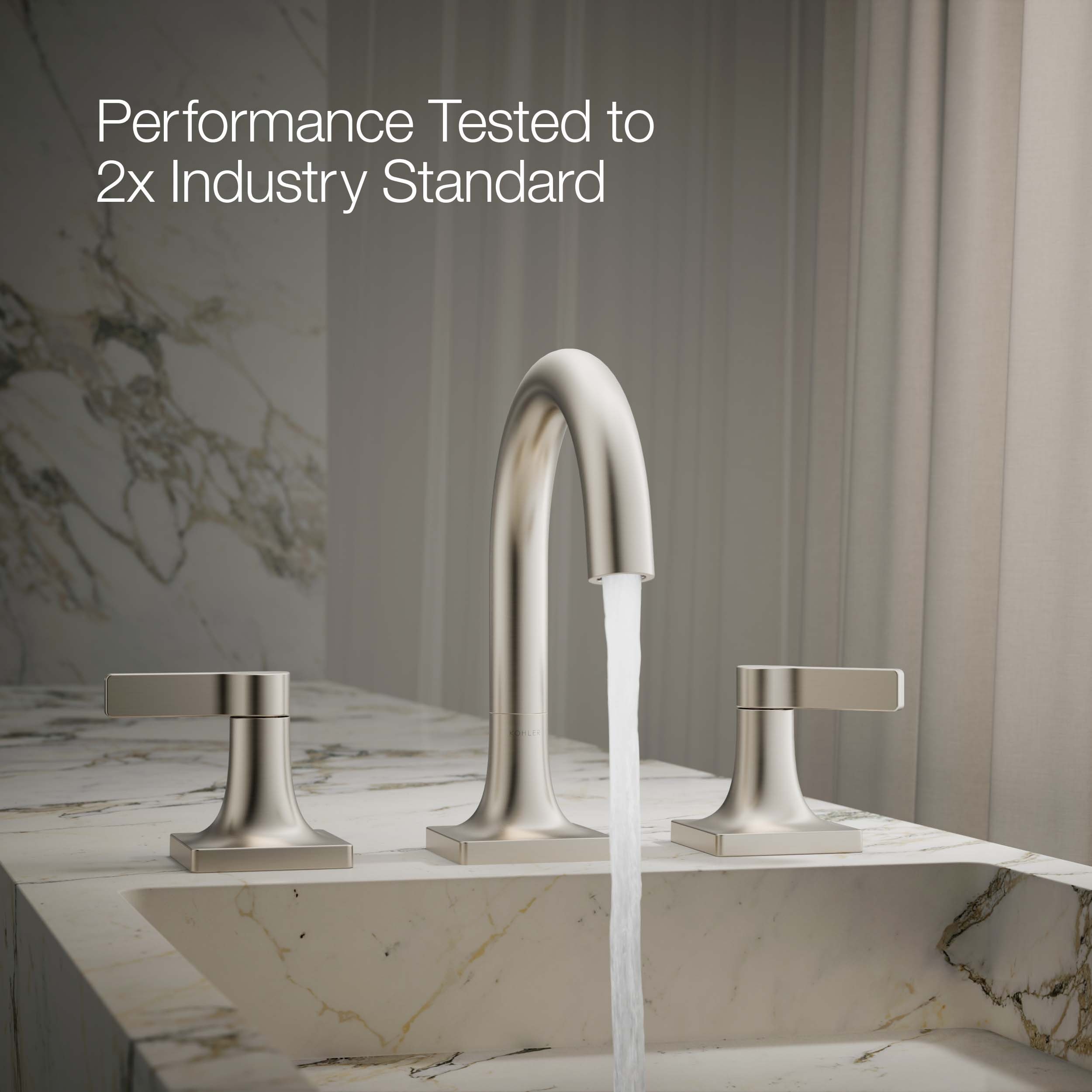 Venza Brushed Nickel Widespread Bathroom Sink Faucet with Lever Handles