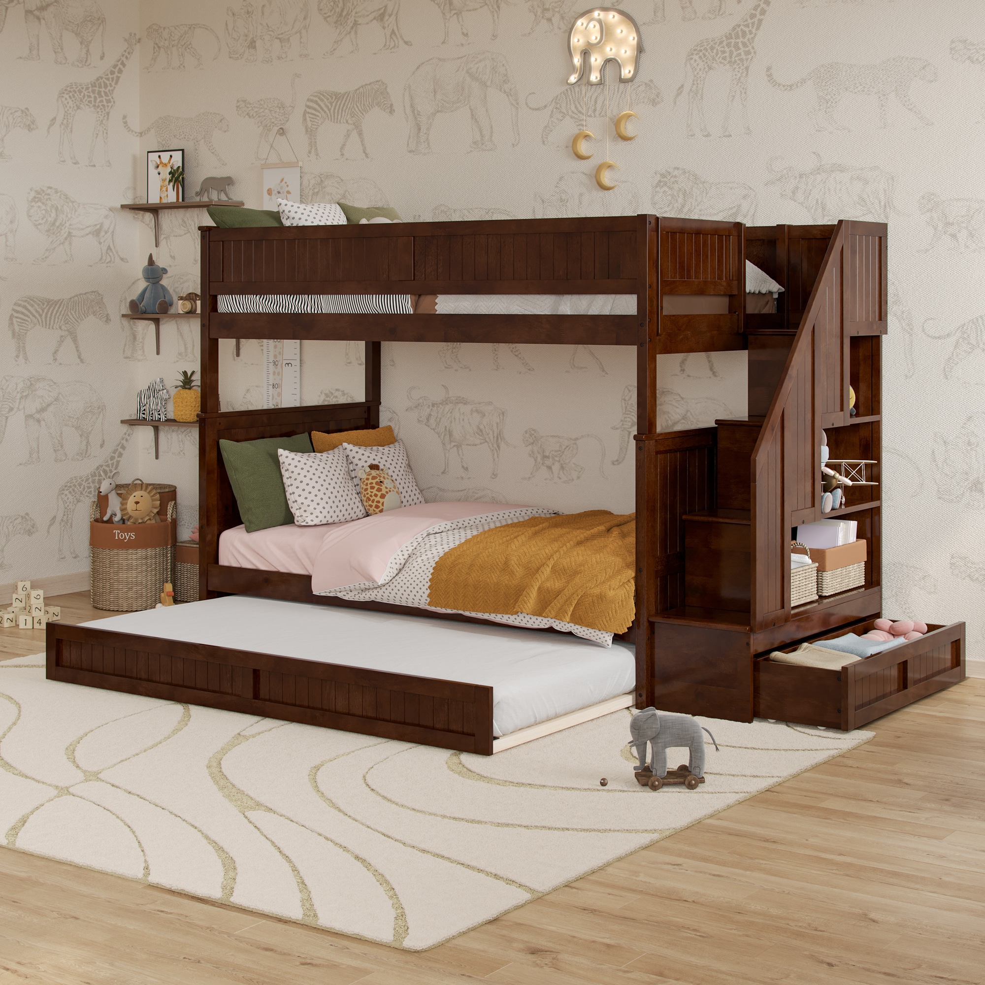 AFI AB68684 Dover Bunk Bed Walnut Twin over twin Bunk Bed