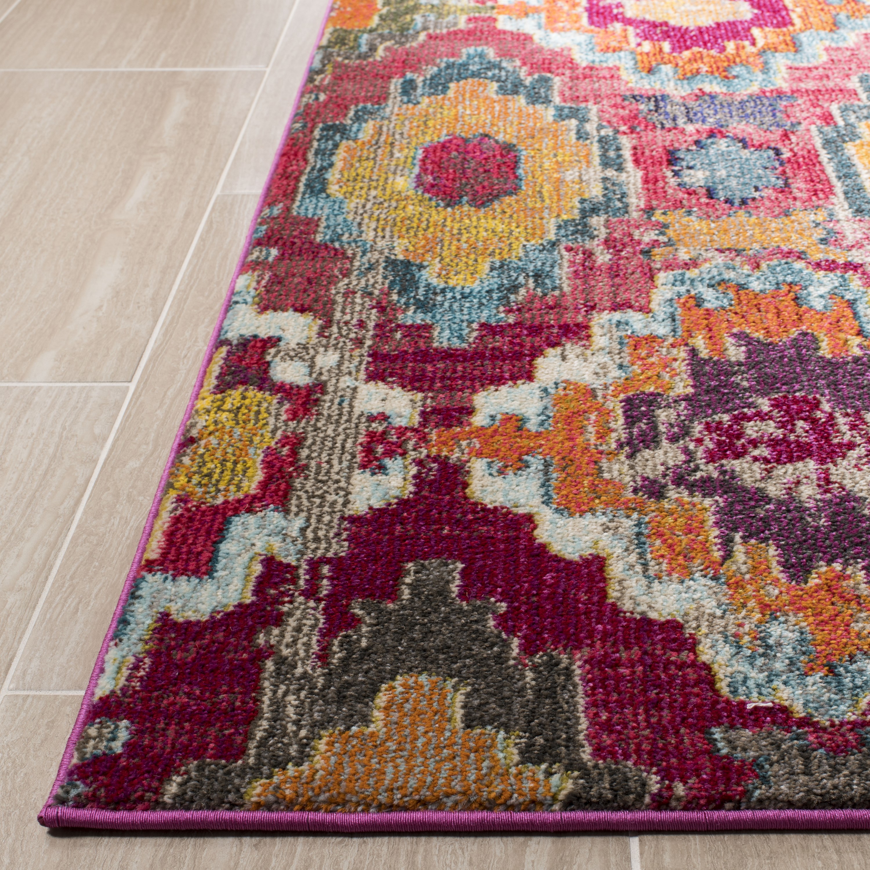 Bohemian Chic Monaco Square Hand-Knotted 47" Red Area Rug