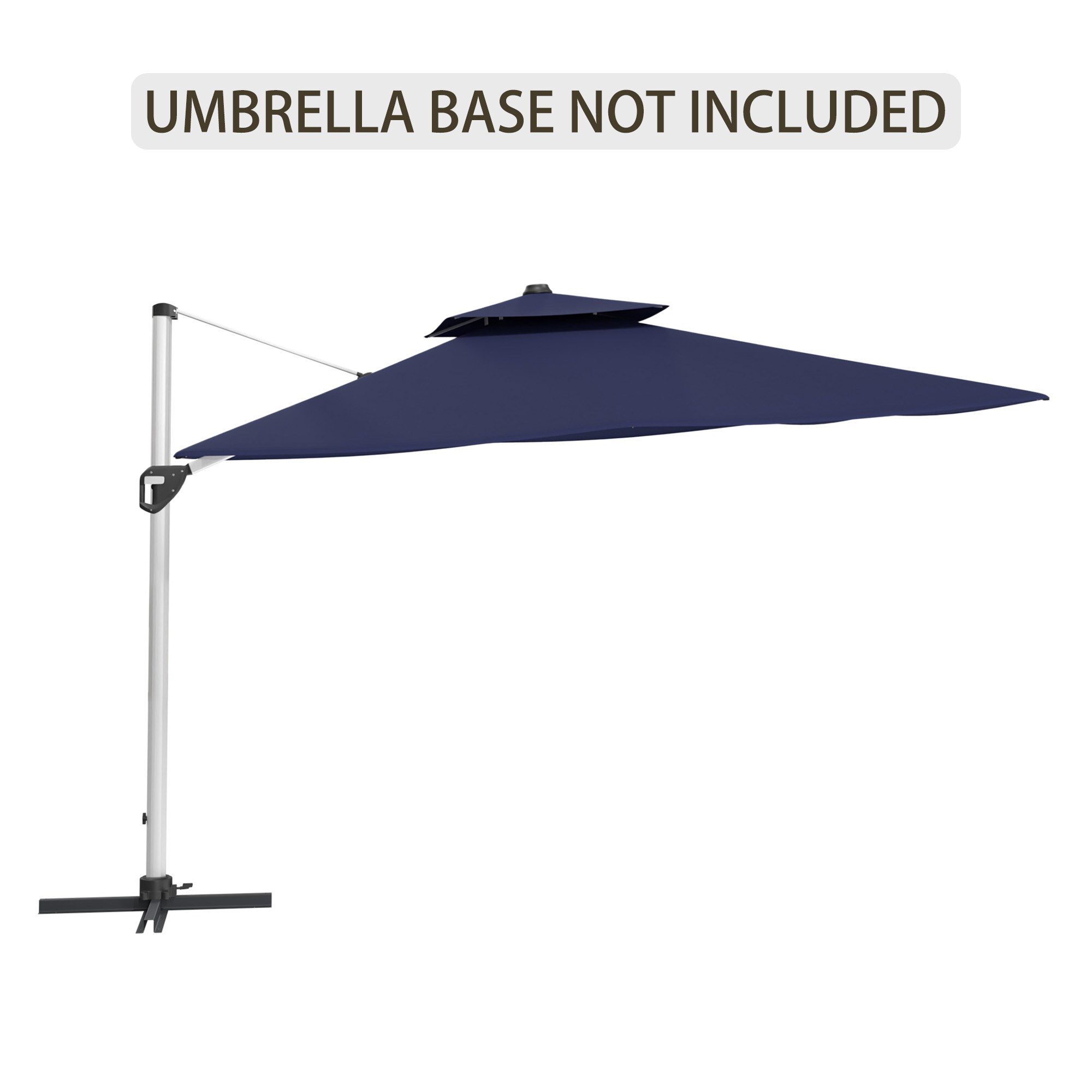 11-ft Aluminum Square Crank Cantilever Patio Umbrella | - Clihome CL-BY419791