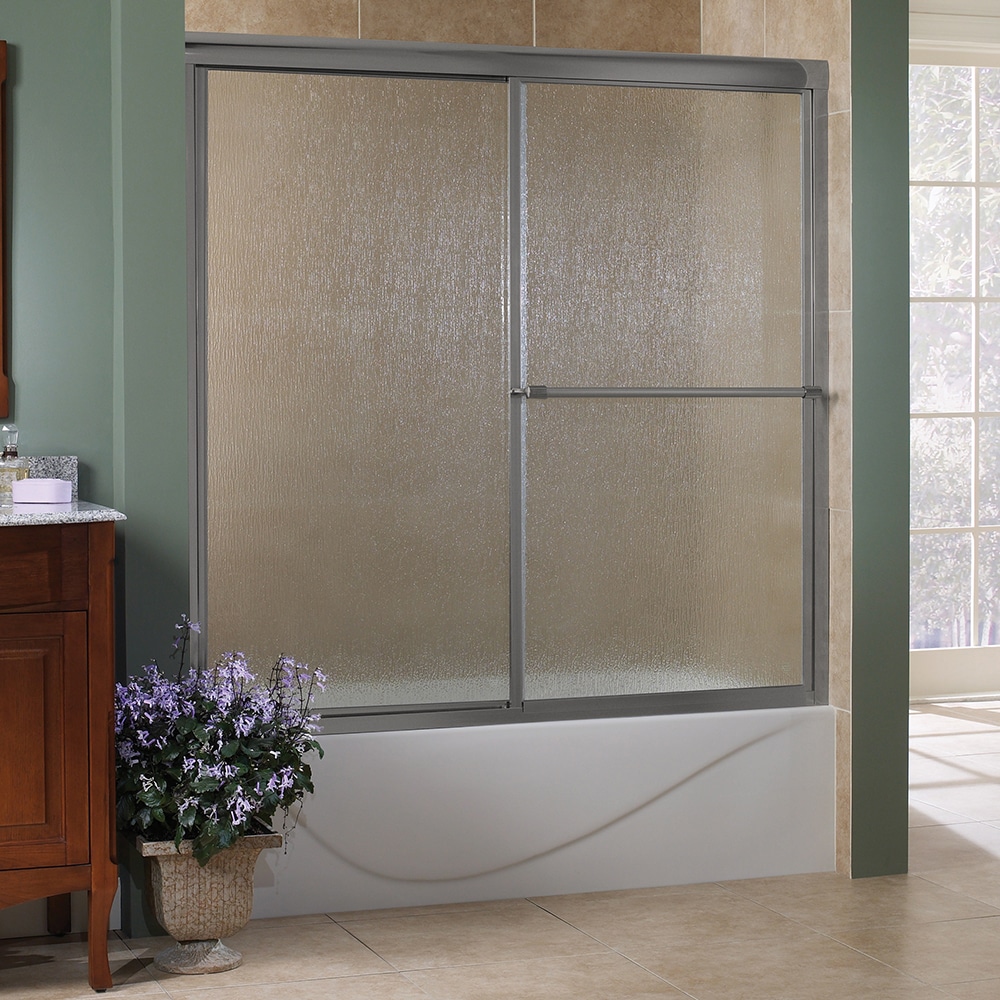 CRAFT + MAIN TDST6058-RN-BN Tides Brushed Nickel 60-in W x 58-in H Framed Sliding Bathtub door