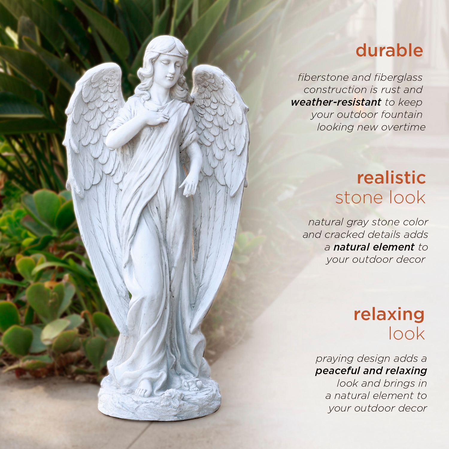 Alpine Corporation Praying Angel Statue, orders Outdoor Yard Art Decor