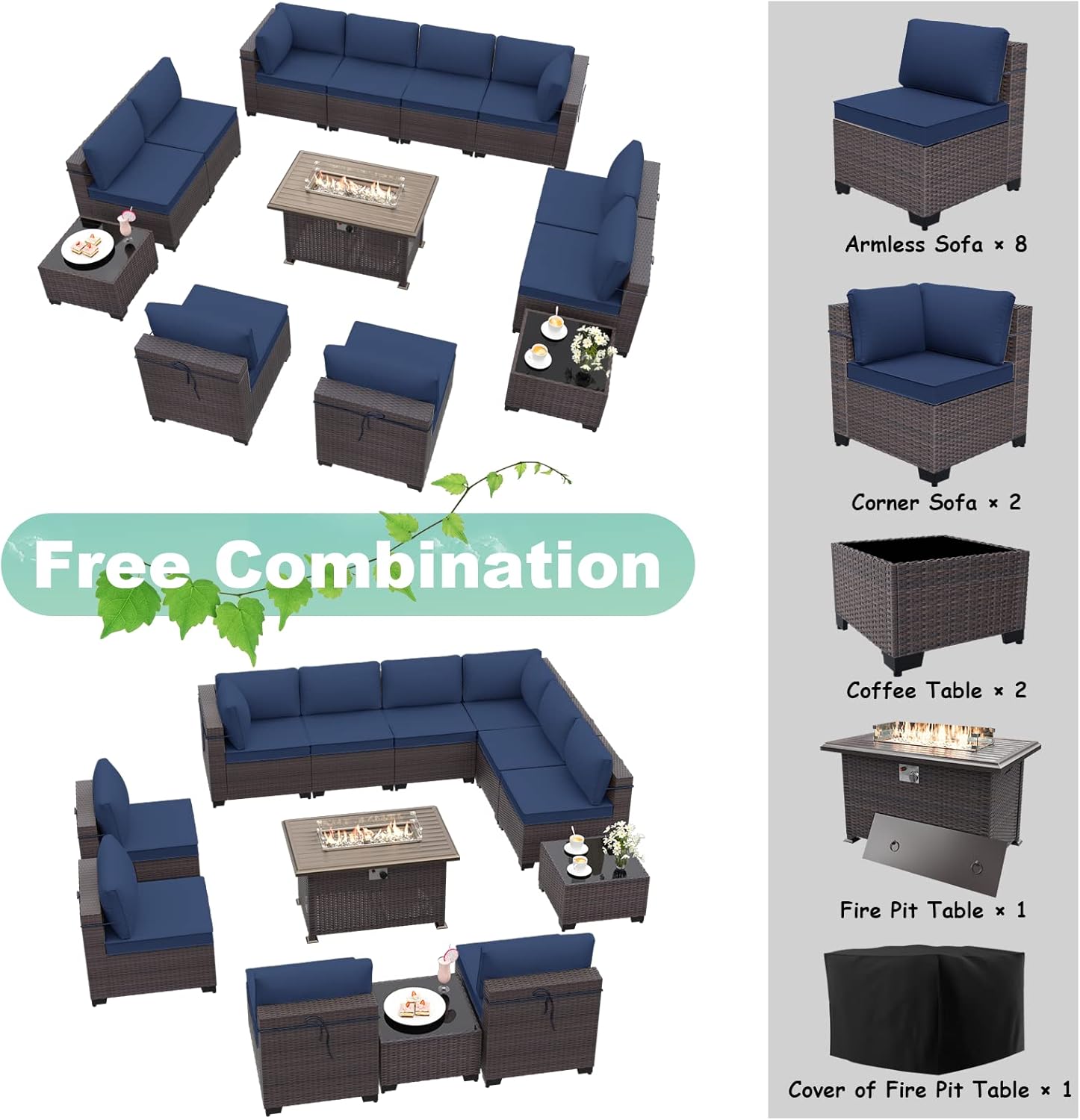 ALAULM LS-2A2BC+1-NAVY Patio-Conversation-Sets - View #5