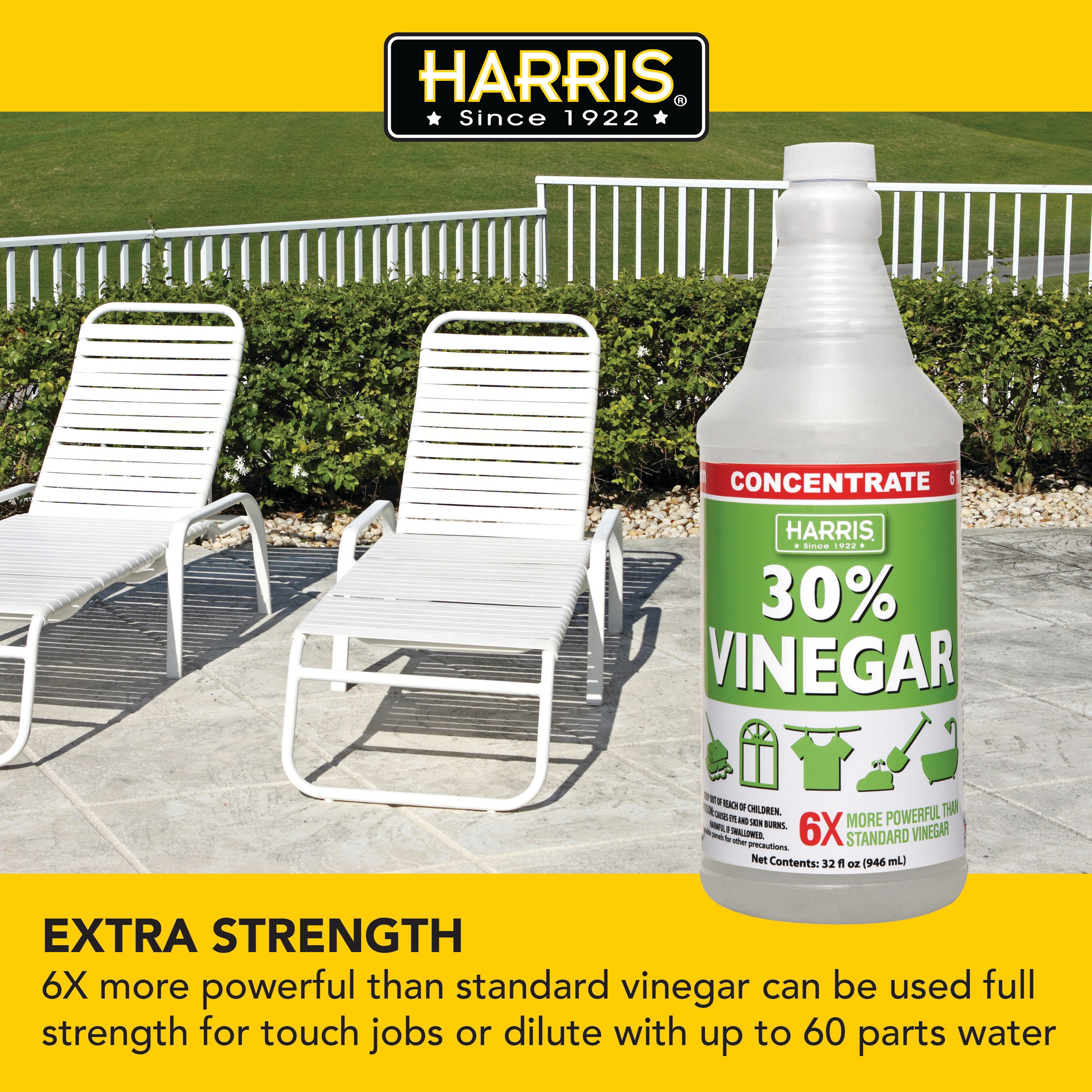 Adios! 30% Vinegar for Cleaning Home - All Purpose Vinegar, Thirty Percent Concentrate Makes 3 Quarts of White Cleaning Vinegar (16oz)