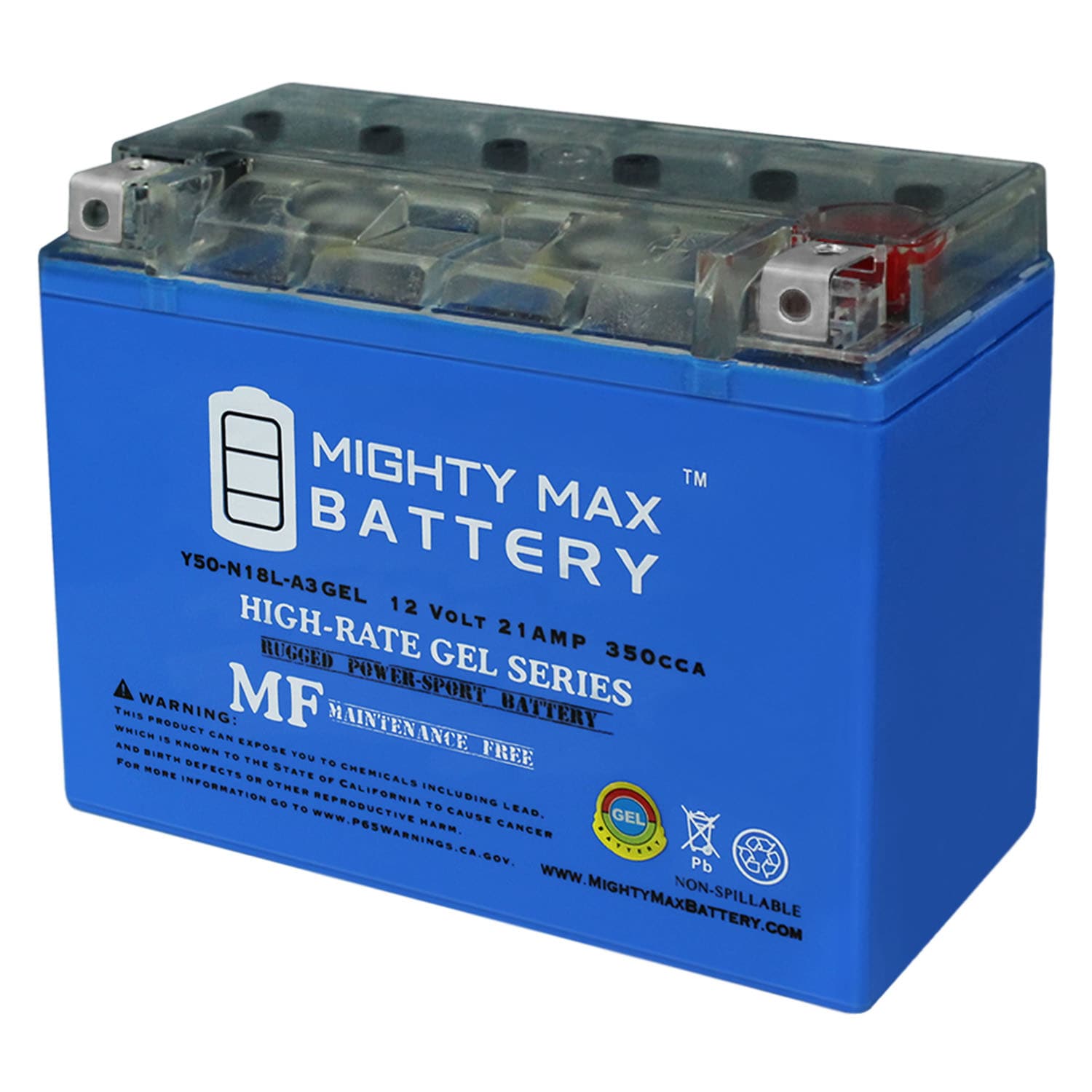 Mighty Max Battery MAX3512438 Y50-N18L-A3 GEL + 12V 4Amp Charger Rechargeable Sealed GEL 12210 Backup power Batteries