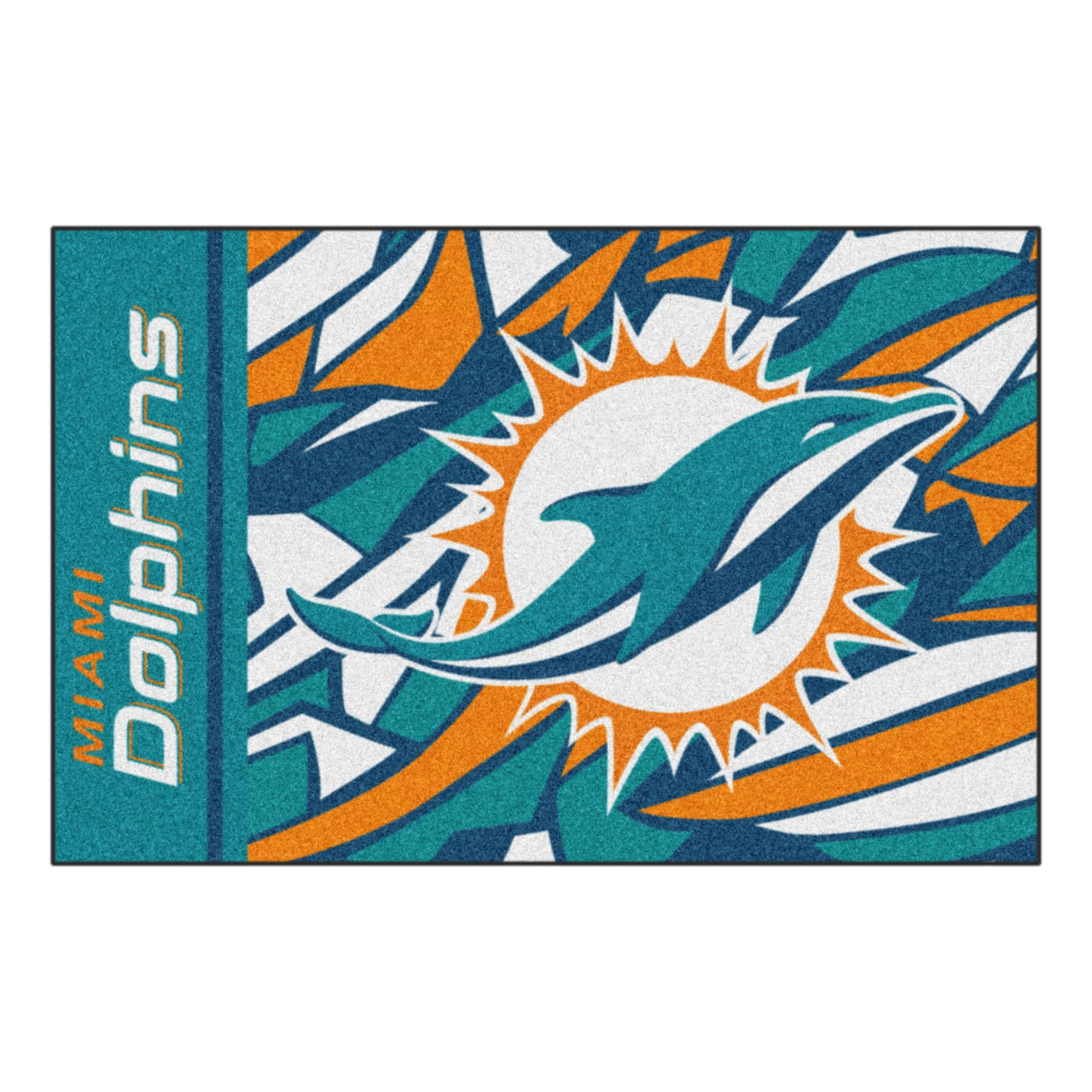 Set of 2 Blue & White NFL Miami Dolphins Front Carpet Car Mats 17