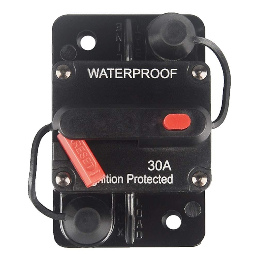 AOIZGMY 30 Amp Manual Reset Circuit Breaker 12V to 48V DC for Car Truck RV ATV Marine Trolling Motor Boat Surface Mount 1 Piece #LAZ0430G27