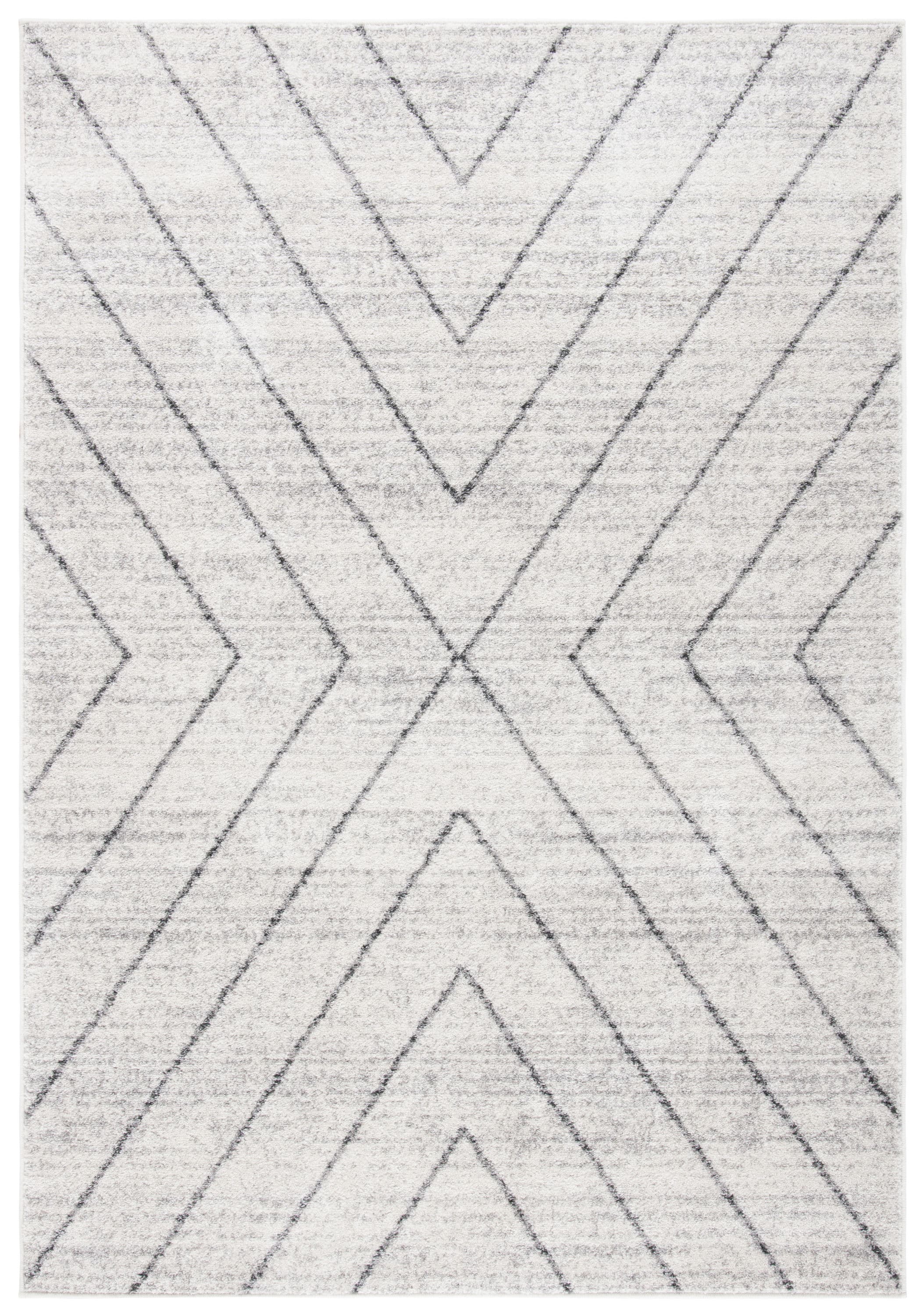 Safavieh ADR251B-8 Adirondack 8 x 10 (ft) Loomed Polypropylene Ivory/Dark Gray Rectangular Indoor Geometric Bohemian/Eclectic Area rug
