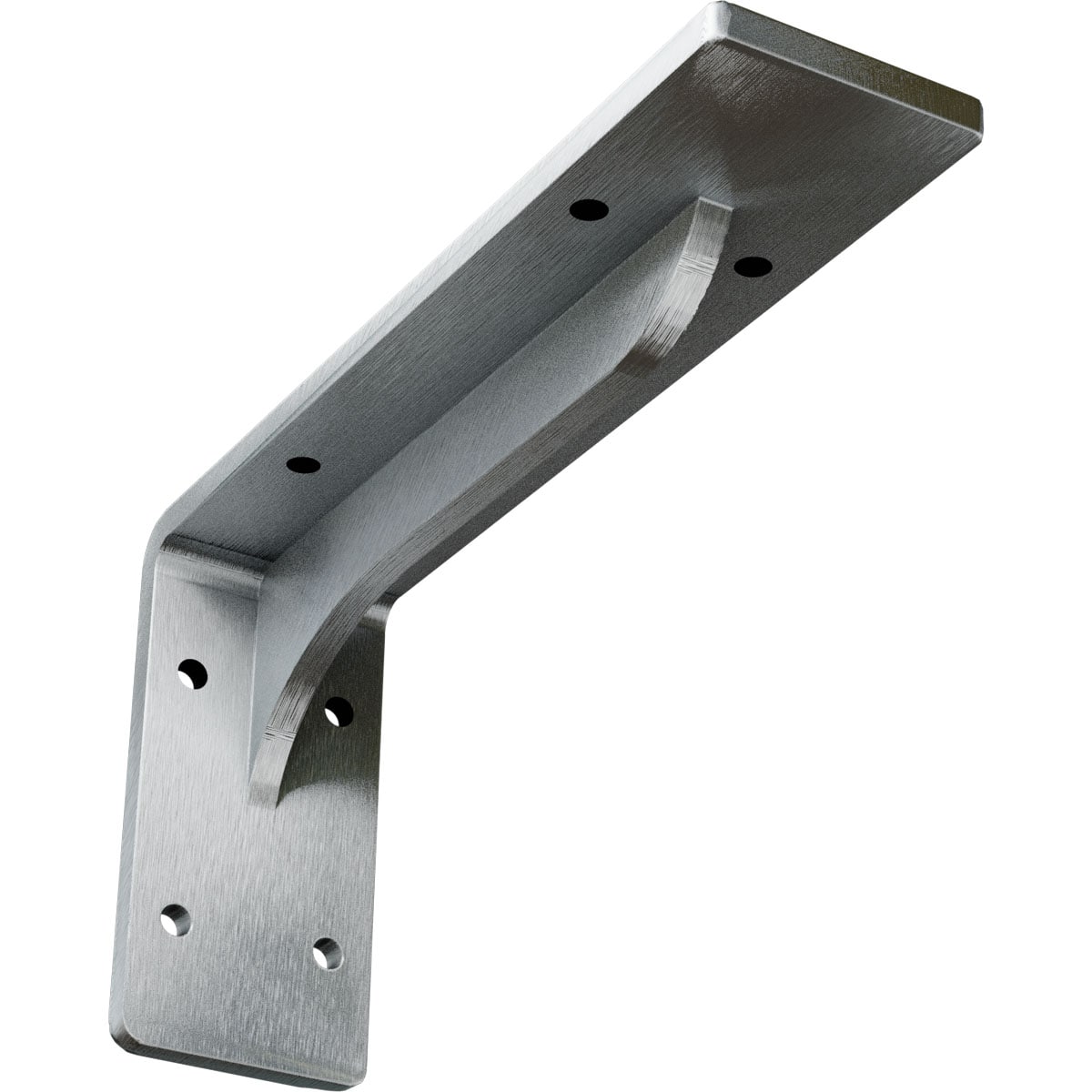 Ekena Millwork BKTM02X08X04EBCRS Embrey 8-in x 2-in x 4.25-in Unfinished Steel Mounting bracket