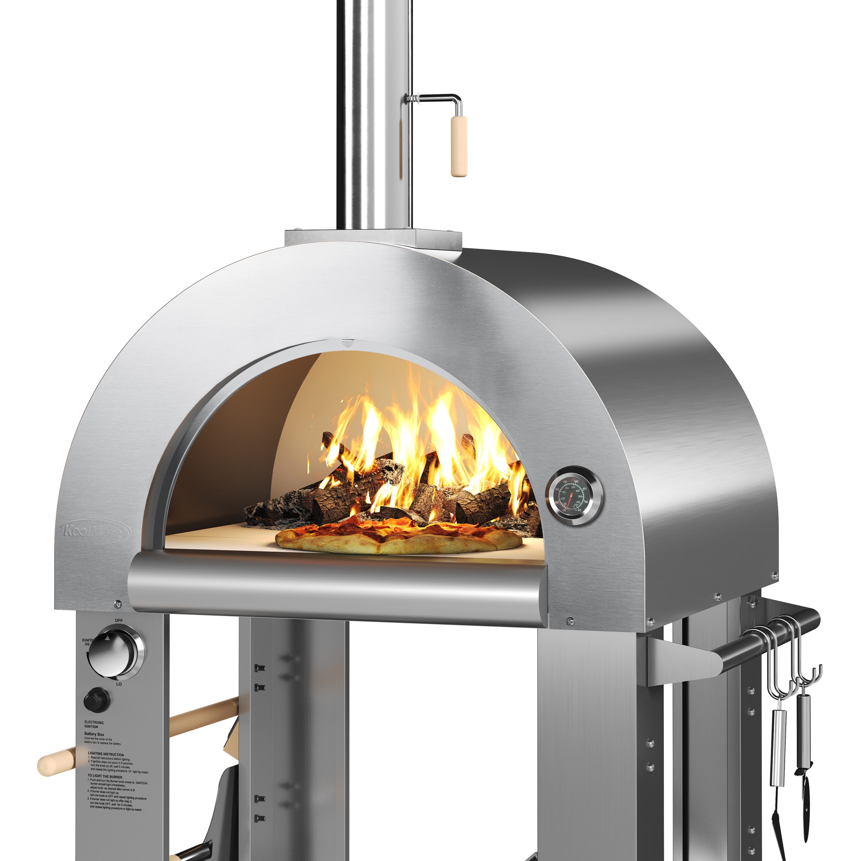 KoolMore Stainless Steel Hearth Liquid Propane Outdoor Pizza Oven in ...