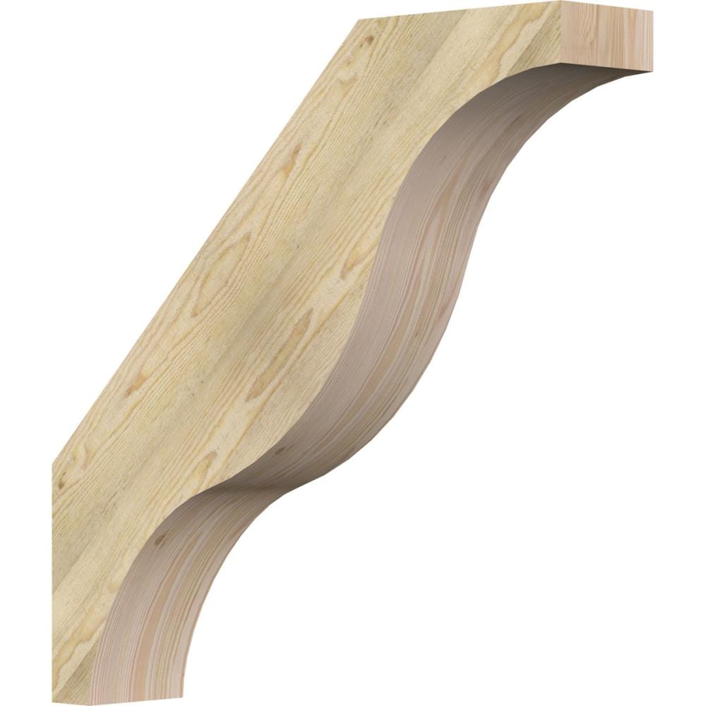 Ekena Millwork BRC06X30X30FST00RDF 6-in x 30-in x 30-in Douglas Fir Unfinished Wood Funston Rough Sawn Knee Brace
