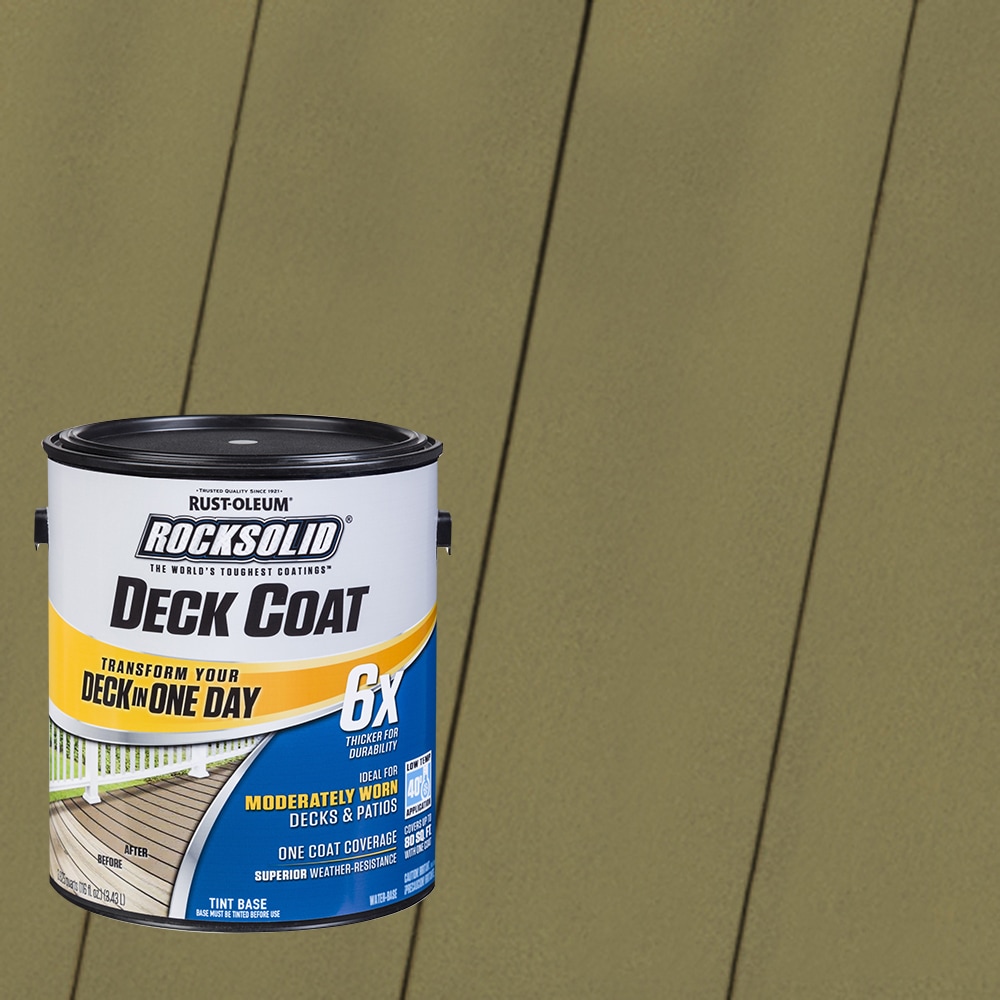 Rust-Oleum 319659T RockSolid 6X Deck Coat Pre-Tinted Sage Solid Exterior Wood Stain and Sealer in One ( 1-gallon )