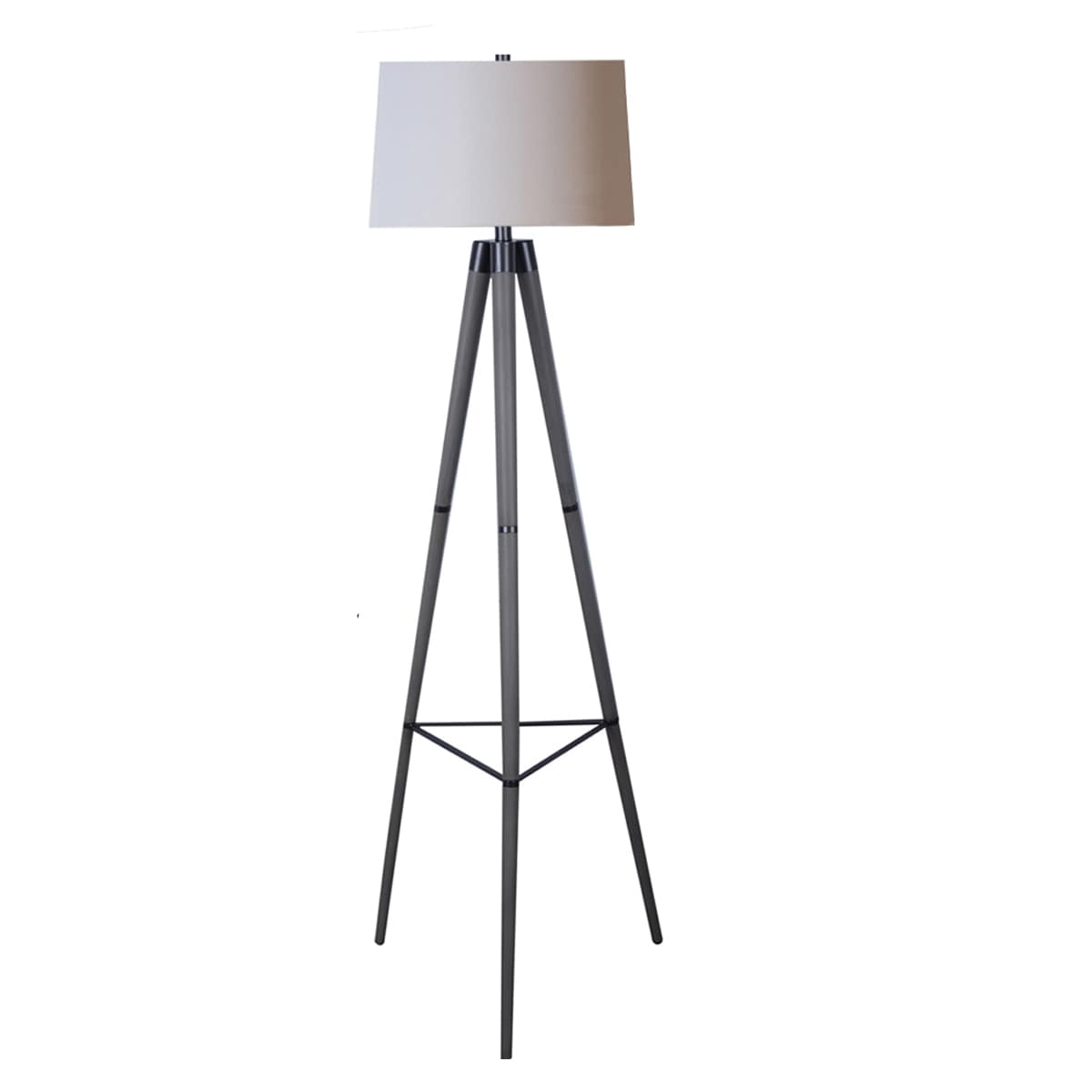 Allen + roth 61.75-in Grey Shaded Floor Lamp in the Floor Lamps department  at Lowes.com