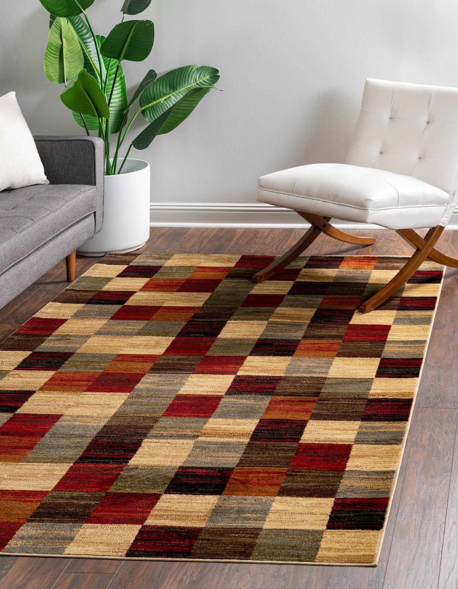 Unique Loom 3163972 Barista 7 x 10 (ft) Loomed Polypropylene Multi Rectangular Indoor Geometric Area rug