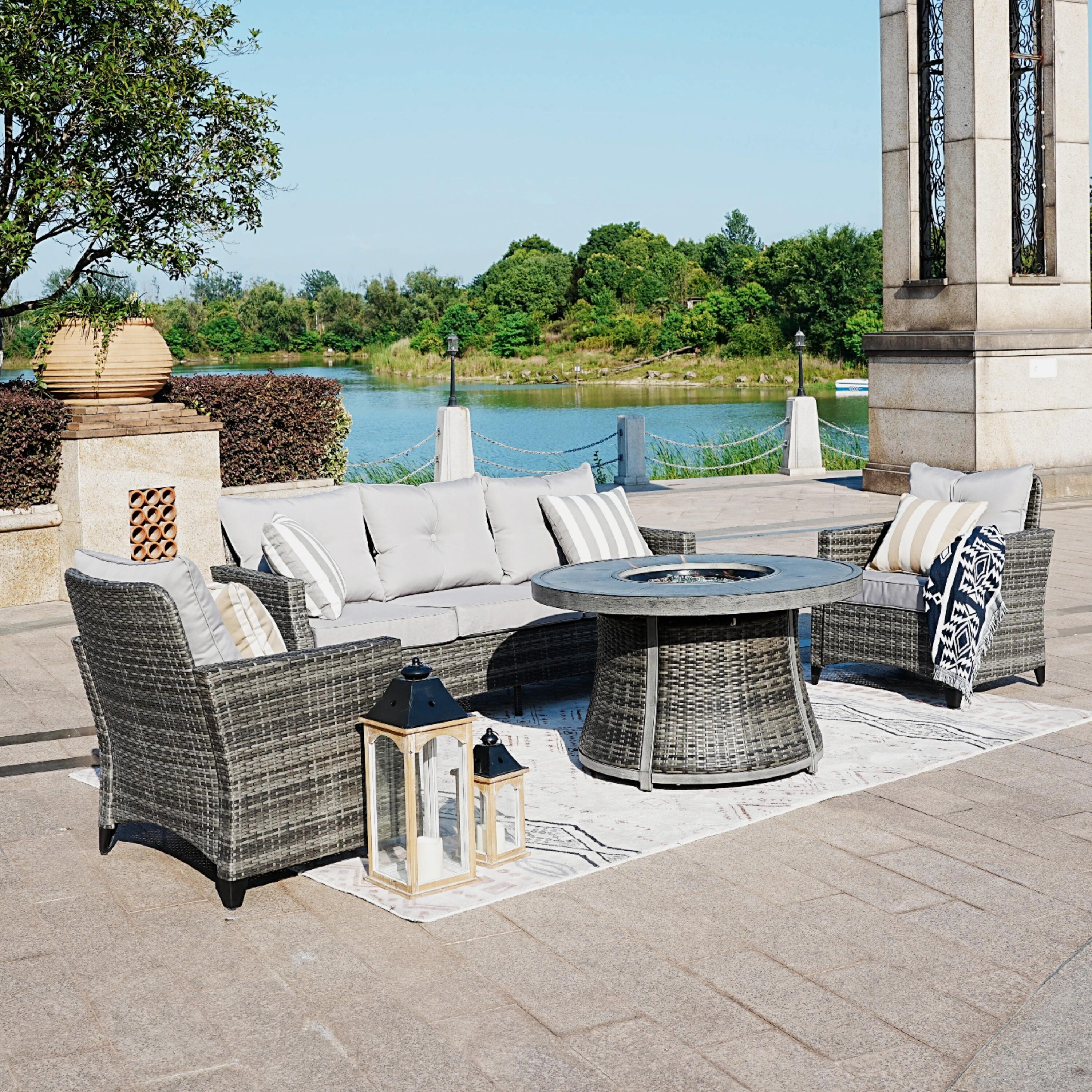 Direct Wicker DWG-1802P&521E-G Patio-Conversation-Sets - View #5