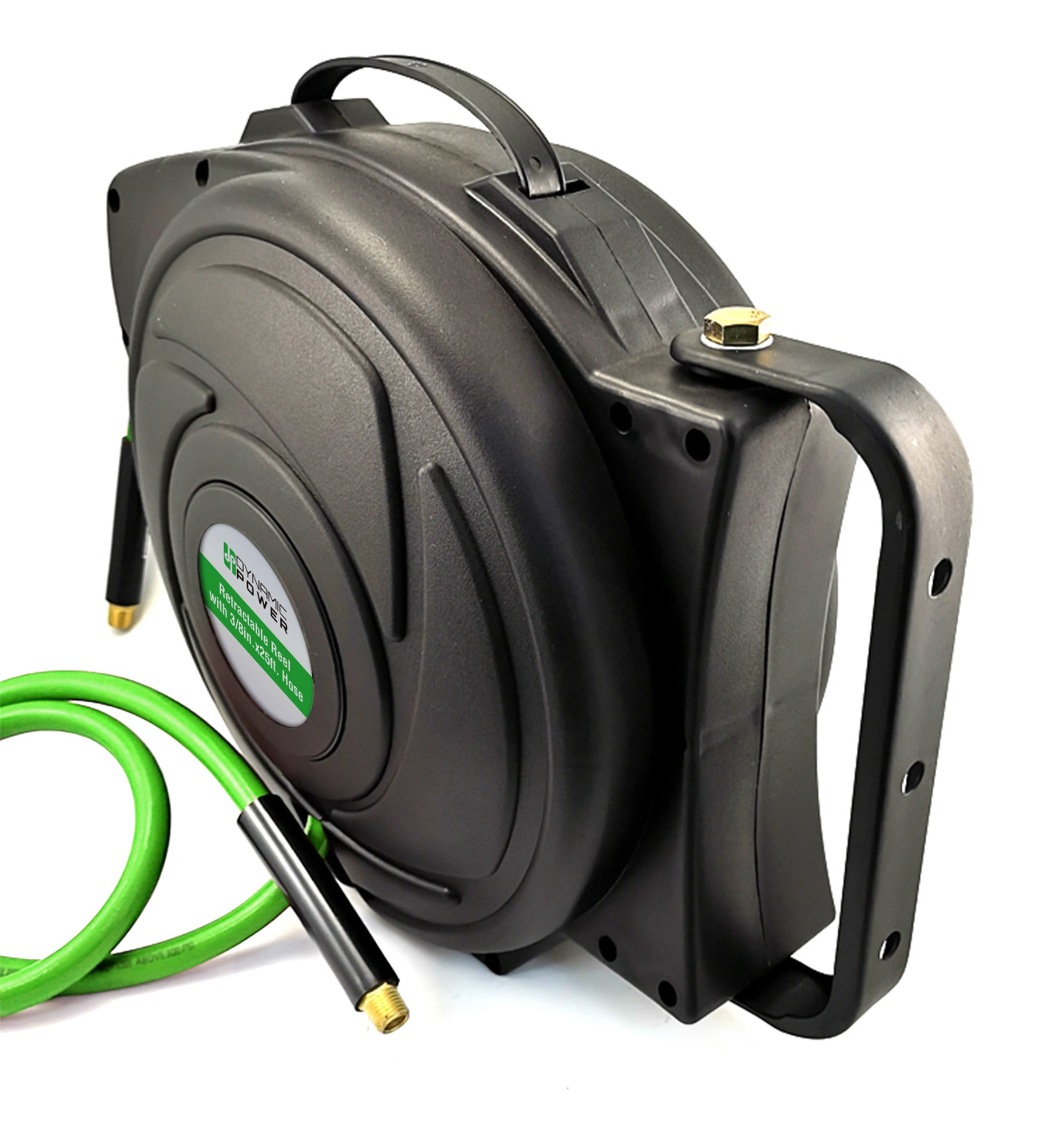 DYNAMIC POWER DP Dynamic Power 3/8 inches x 25ft PVC Air Hose REEL, 3 ft  Lead-in Air Hose, Bend Restrictors on Hose Inlet/outlet Ends in the Air  Compressor Hoses department at