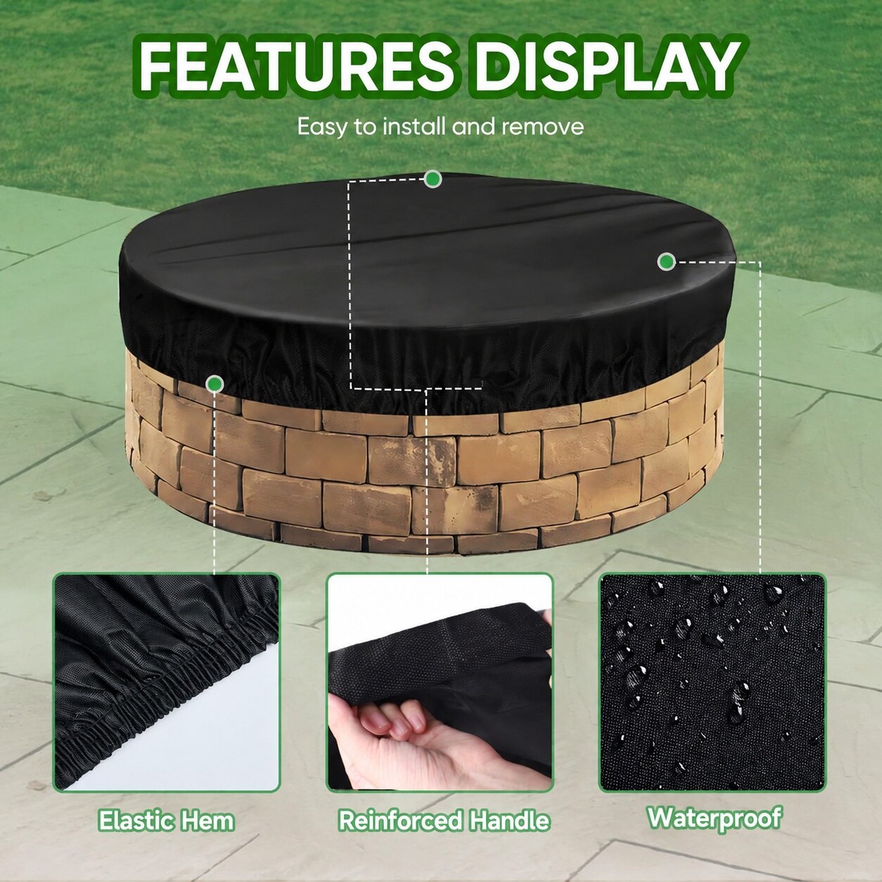 ITOPFOX LIT0626I021 Fire-Pit-Covers - View #3
